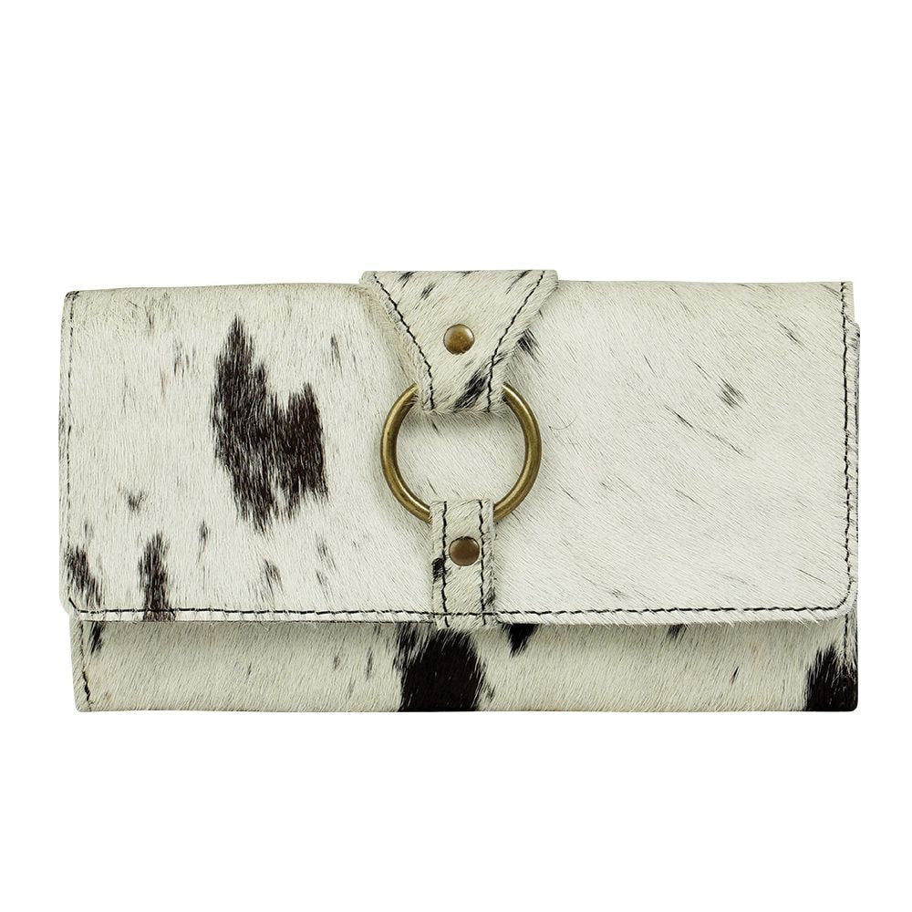 Myra Bag White Alone Wallet, cow hide, western, rustic wallet - Coastal Chaos LLC