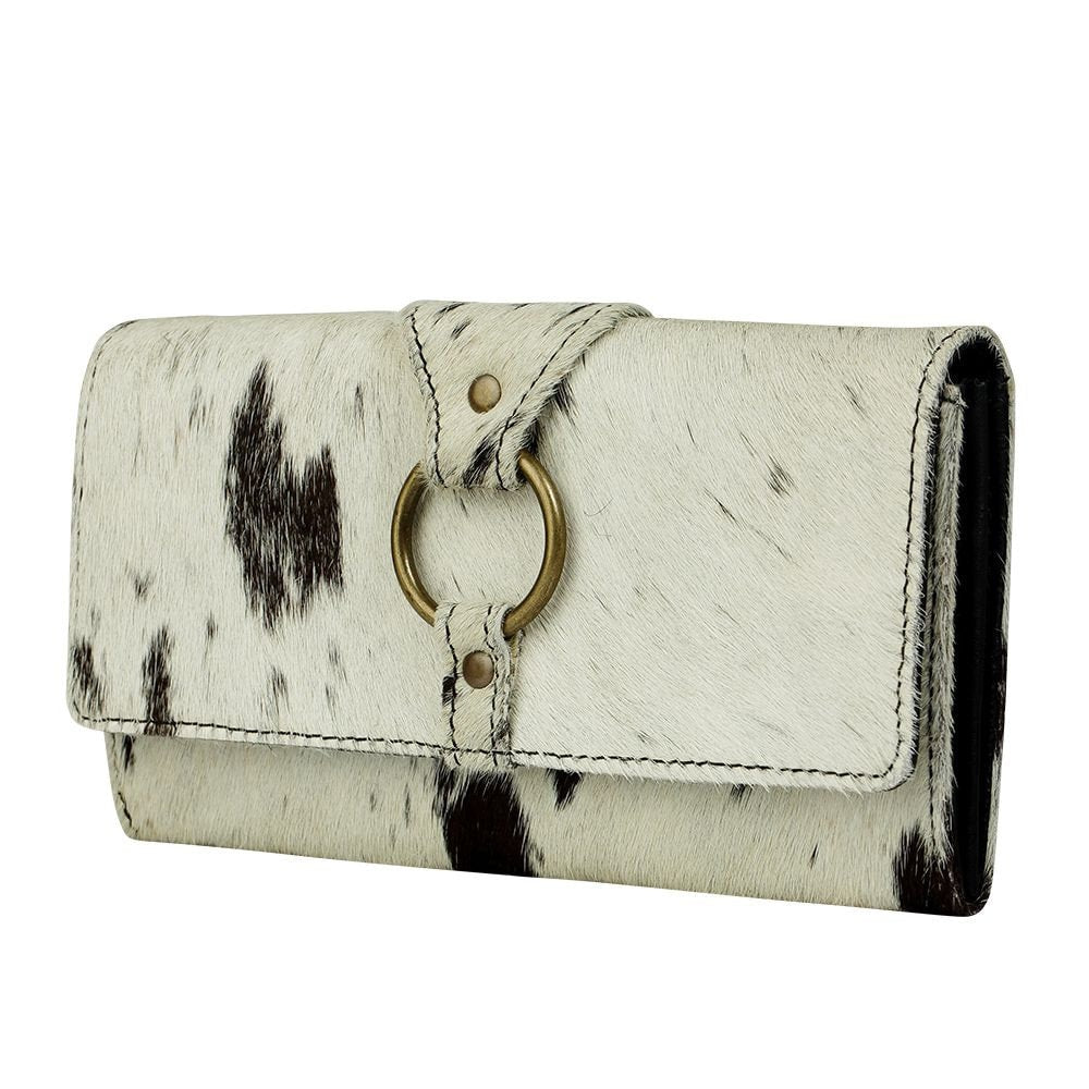 Myra Bag White Alone Wallet, cow hide, western, rustic wallet - Coastal Chaos LLC