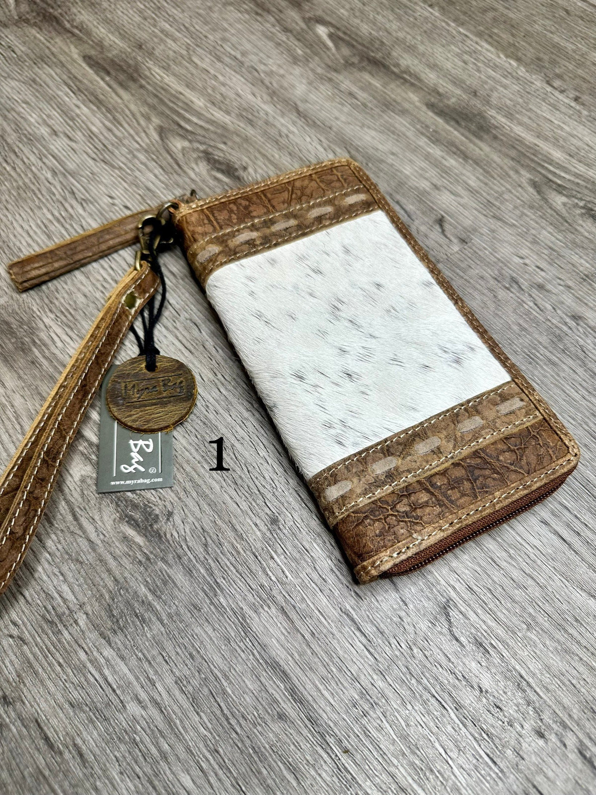 Myra Bag evilly wallet, cow hide, western, rustic wallet - Coastal Chaos LLC