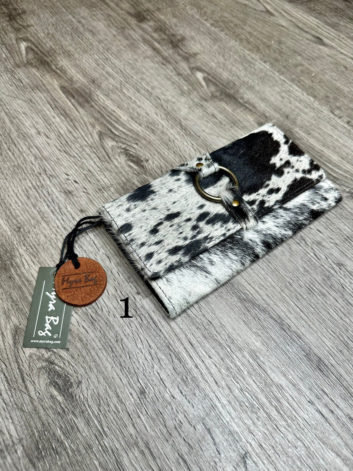 Myra Bag White Alone Wallet, cow hide, western, rustic wallet - Coastal Chaos LLC