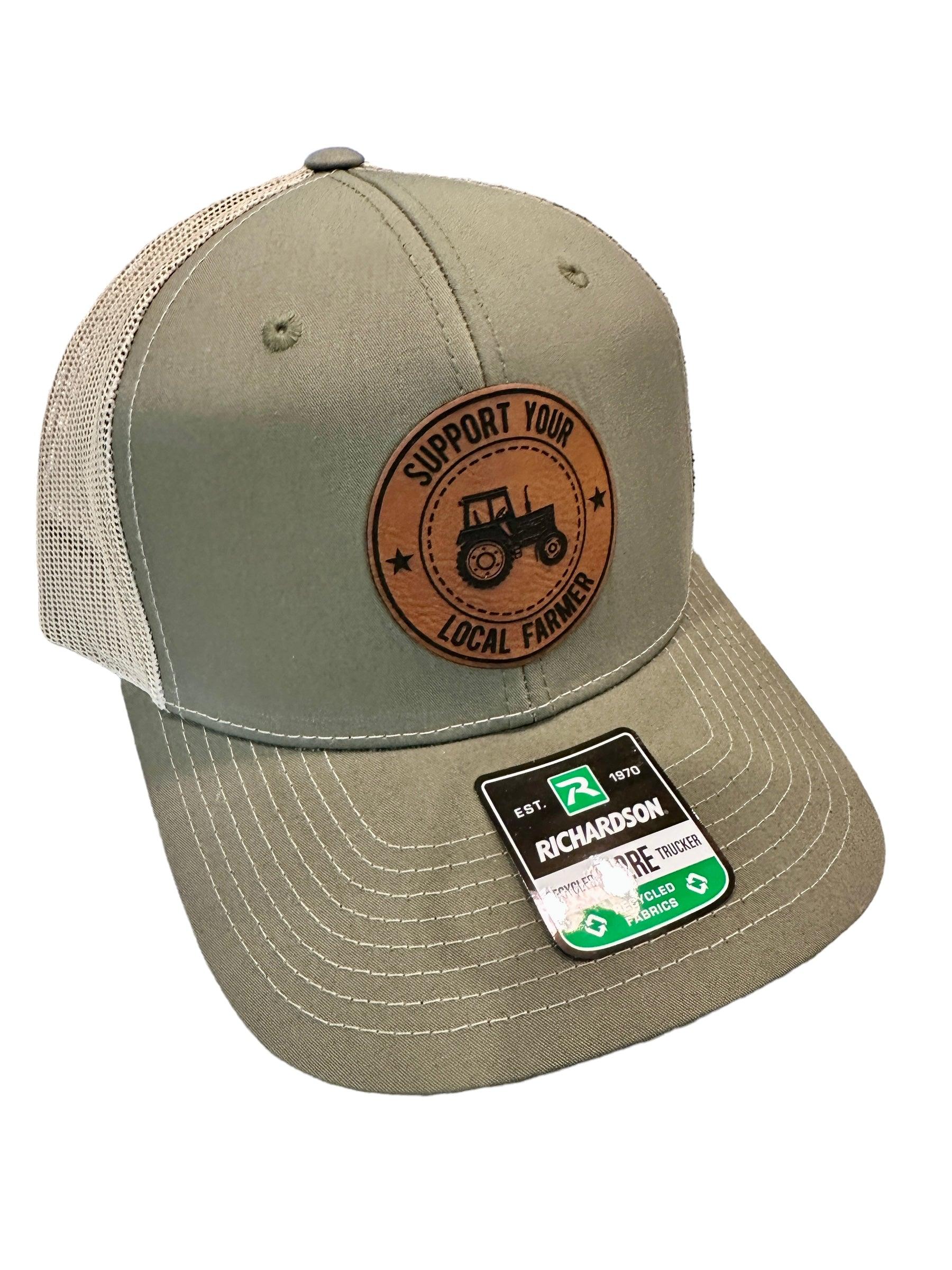 Support your local farmer leather patch Richardson hat - Coastal Chaos LLC