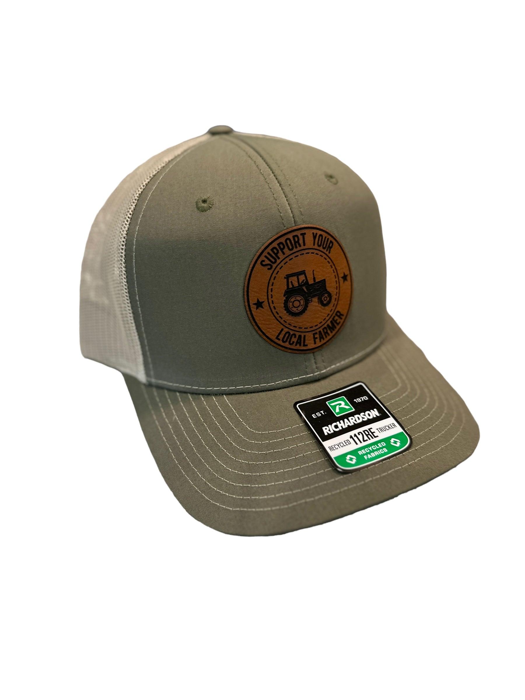 Support your local farmer leather patch Richardson hat - Coastal Chaos LLC