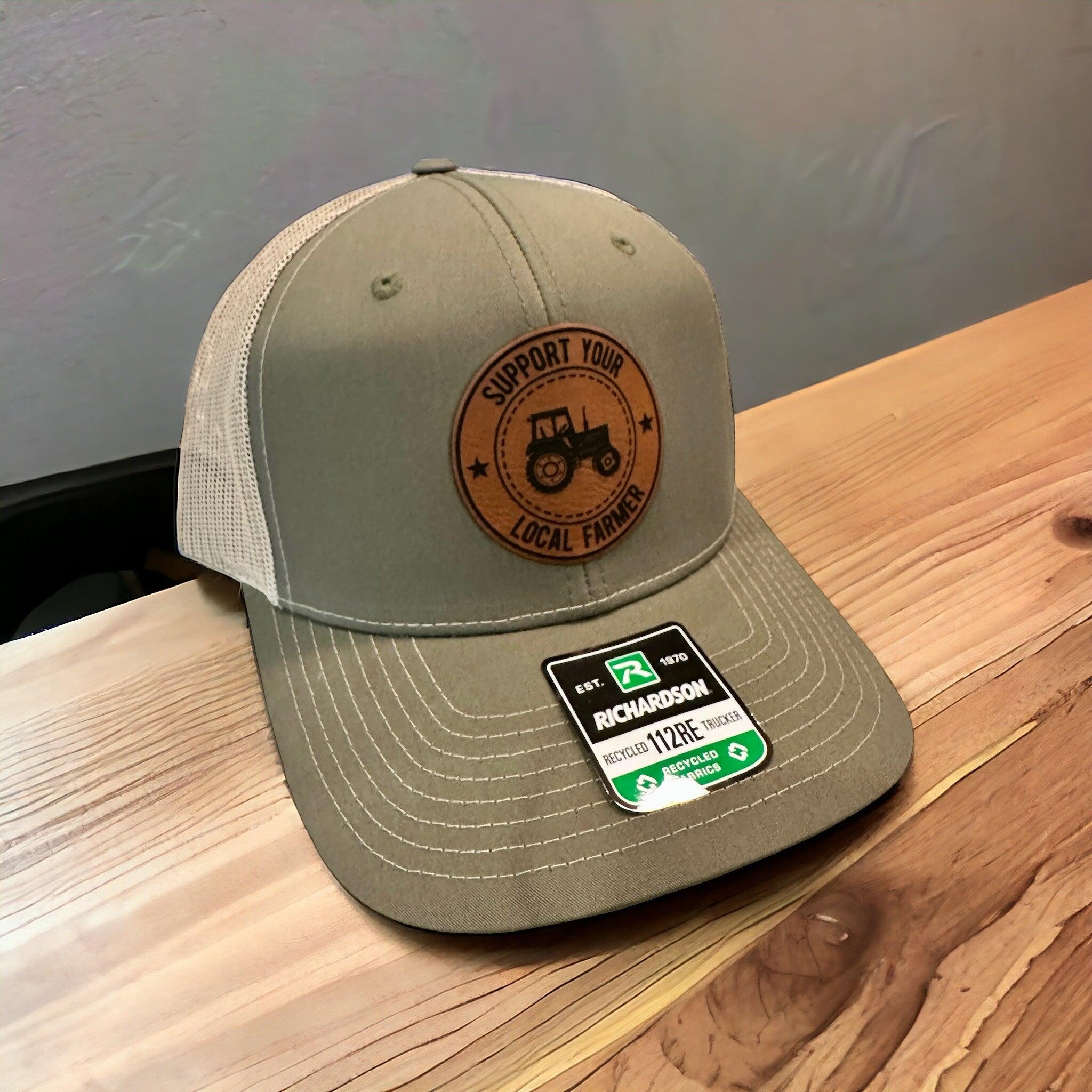 Support your local farmer leather patch Richardson hat - Coastal Chaos LLC