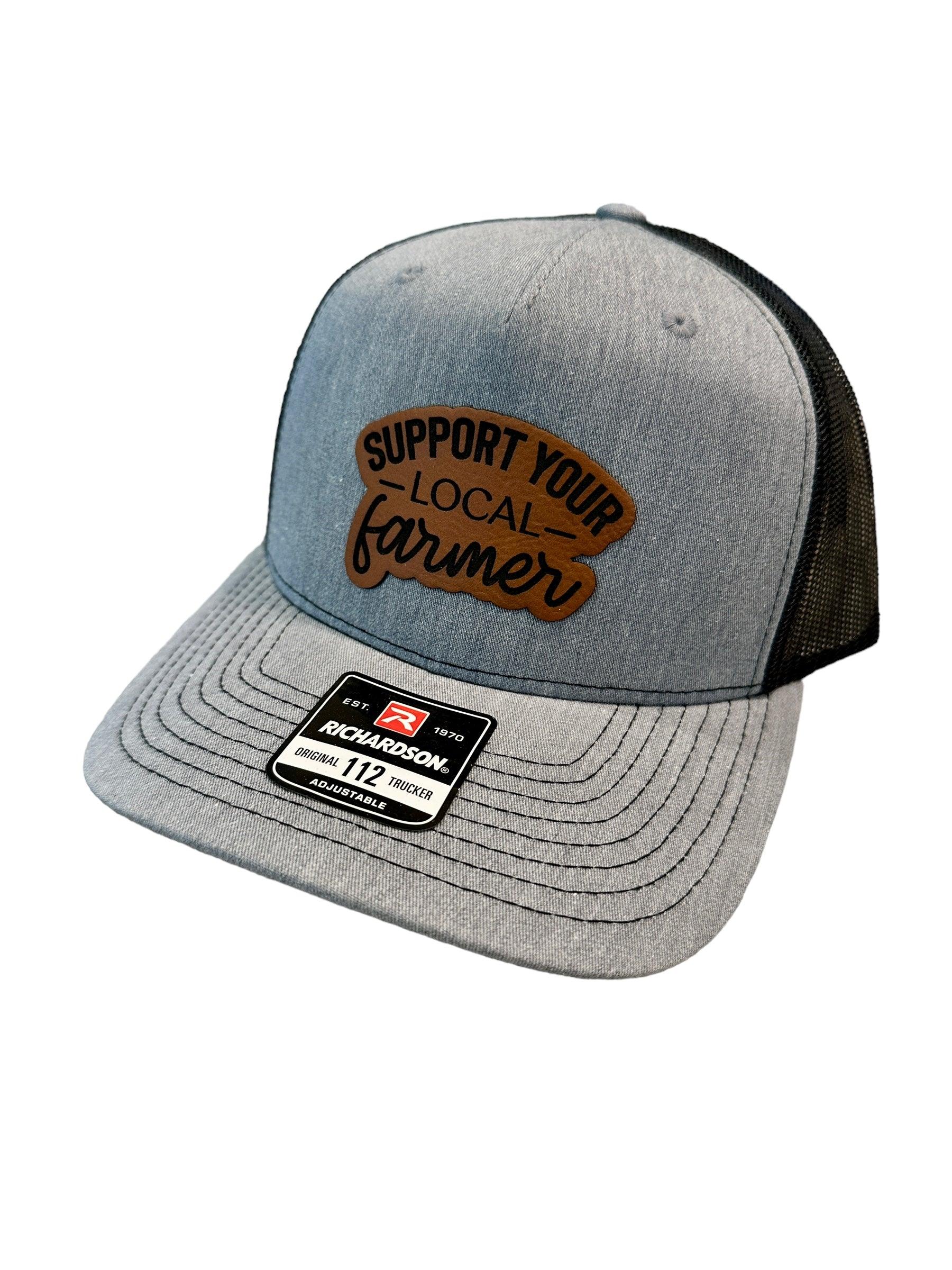 Support your local farmer leather patch Richardson hat - Coastal Chaos LLC