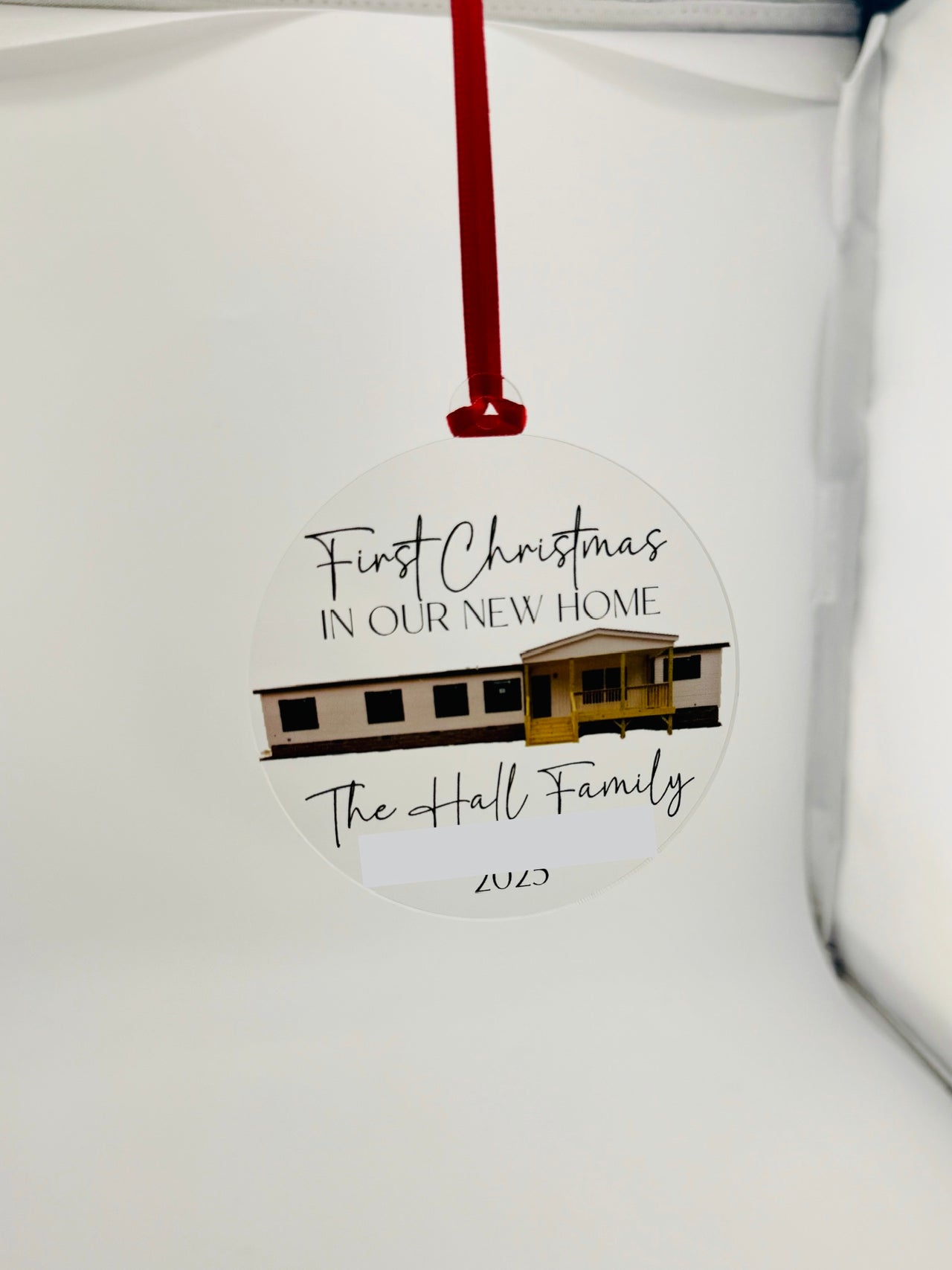 First Christmas in Our New Home Ornament • Address Ornament • New Home Gift • Personalized House Ornament
