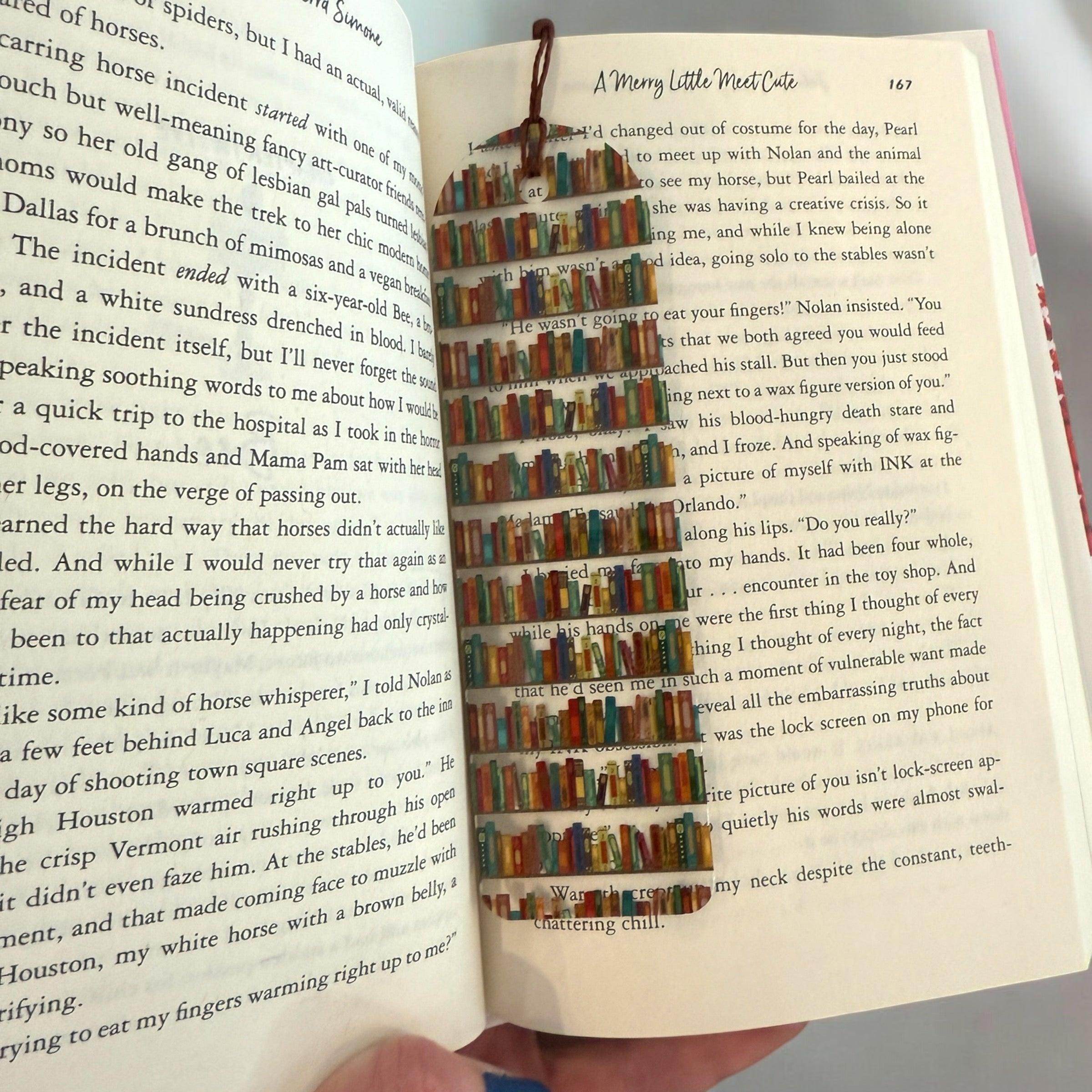 Custom made bookmark, bookish bookmark, acrylic bookmark with books - Coastal Chaos LLC