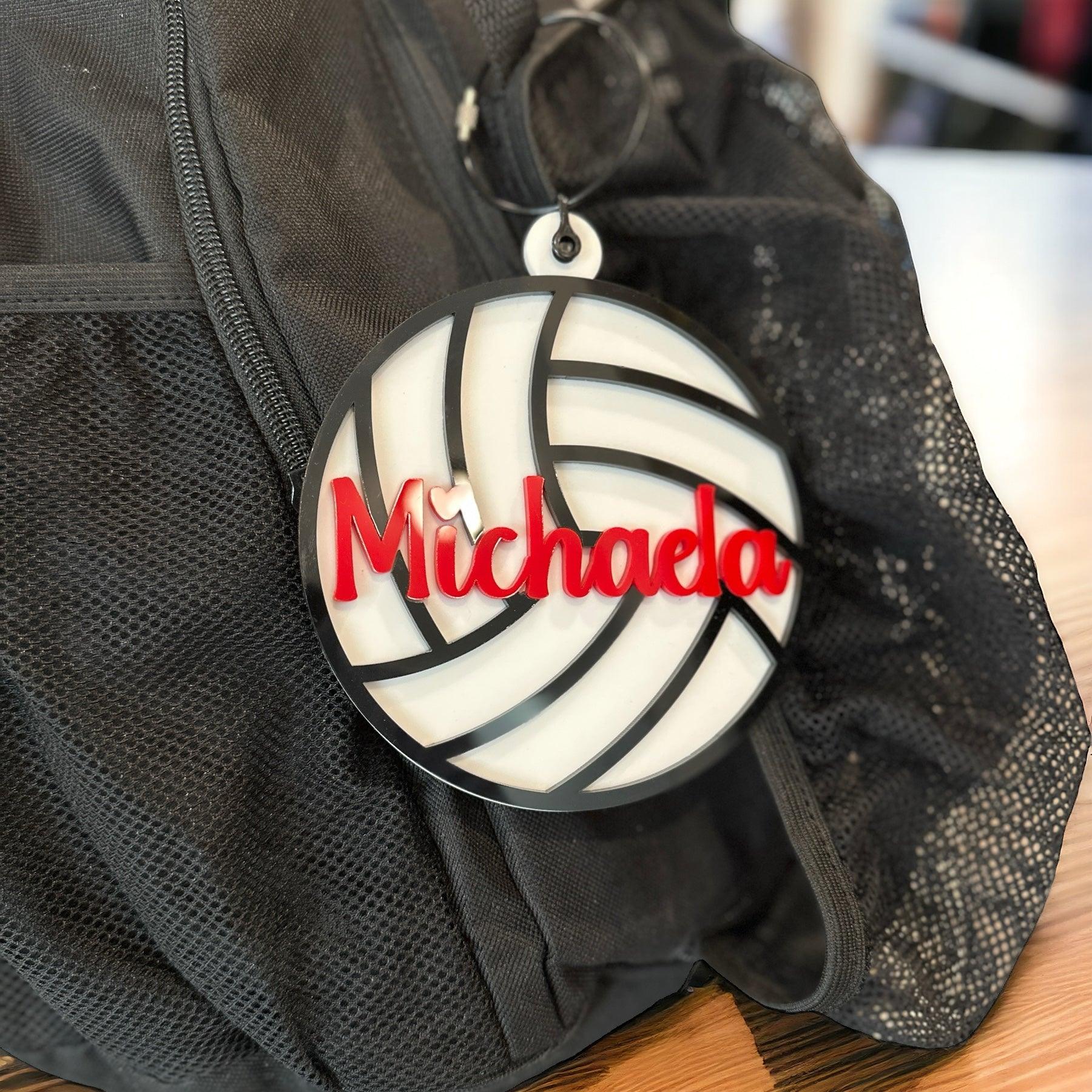 Sports bag tag, acrylic name tag, basketball, soccer, baseball and more - Coastal Chaos LLC