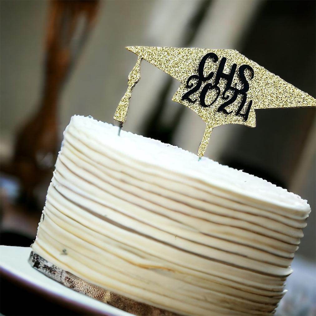 Graduation Cake topper, custom cake topper for graduation - Coastal Chaos LLC