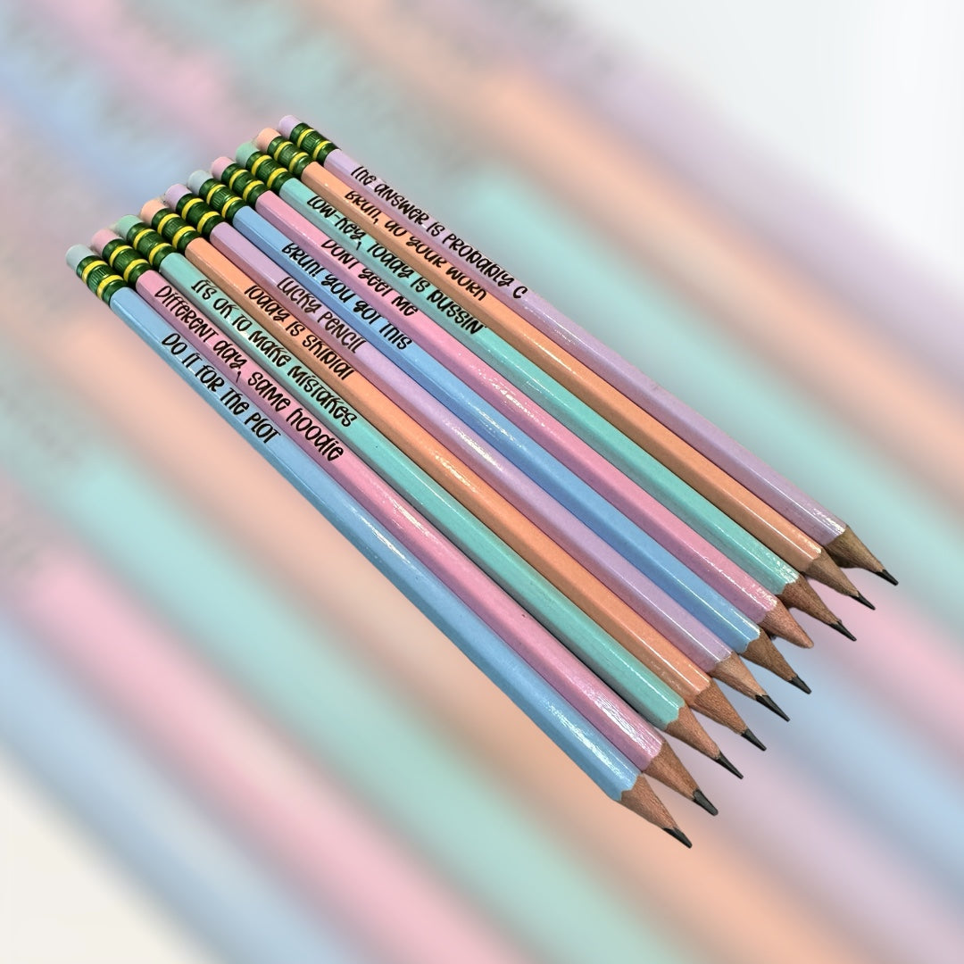 Funny teen slang pencils, affirmation pencils, custom made pencils, back to school gift