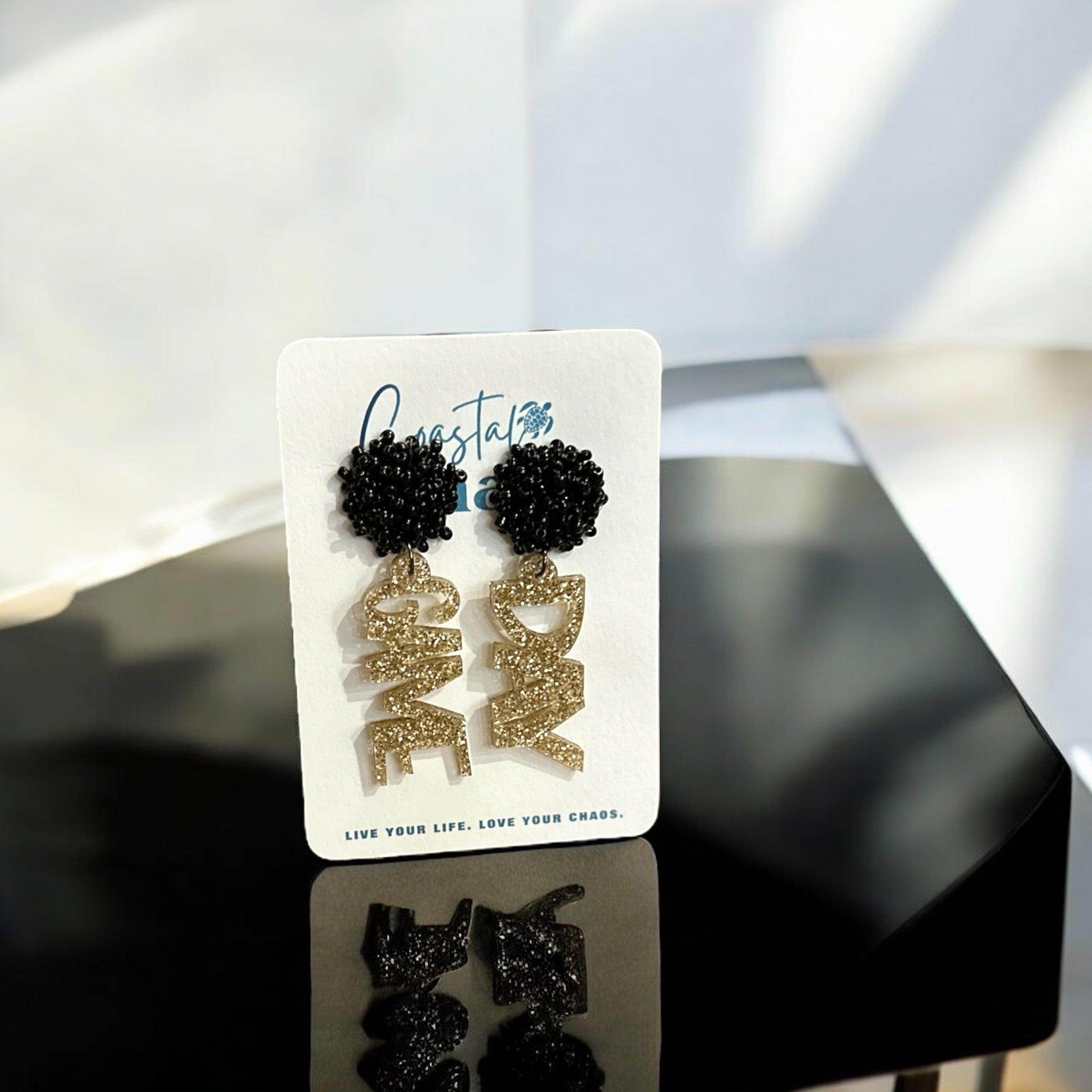 Camden Bulldogs Earrings, Seed Beed High School Earrings, Mascot Earrings, Sports Earrings - Coastal Chaos LLC