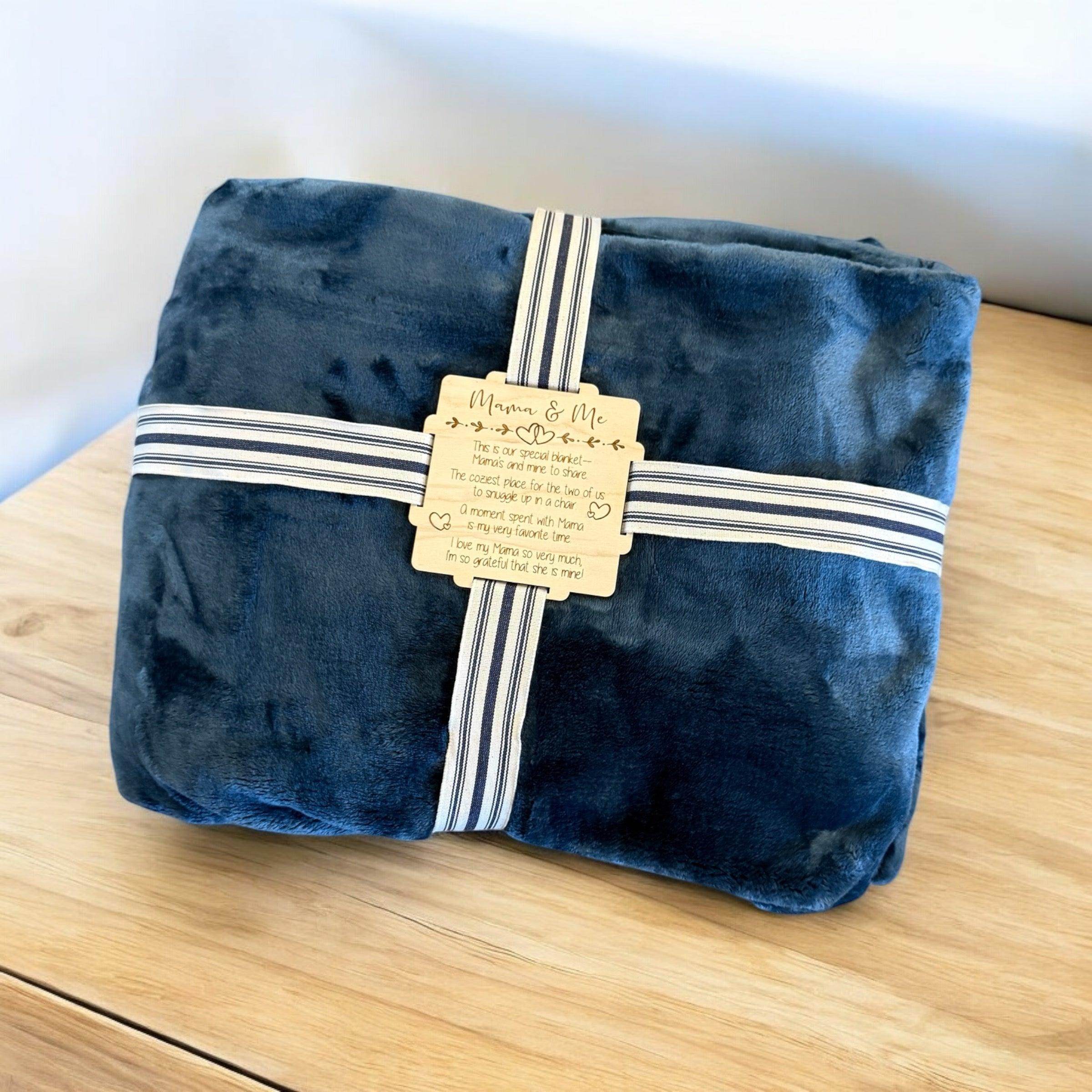 Personalized Blanket Gift Set with Custom Wooden Tag - Coastal Chaos LLC