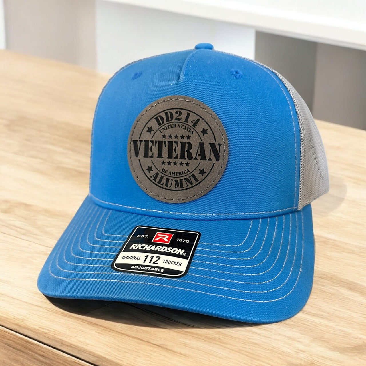 Veteran Hat - Richardson Dad Hats With Leather Patch & Heat Pressed Patches