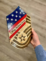 CMSgt distressed stripe, military promotion gift, retirement gift - Coastal Chaos LLC