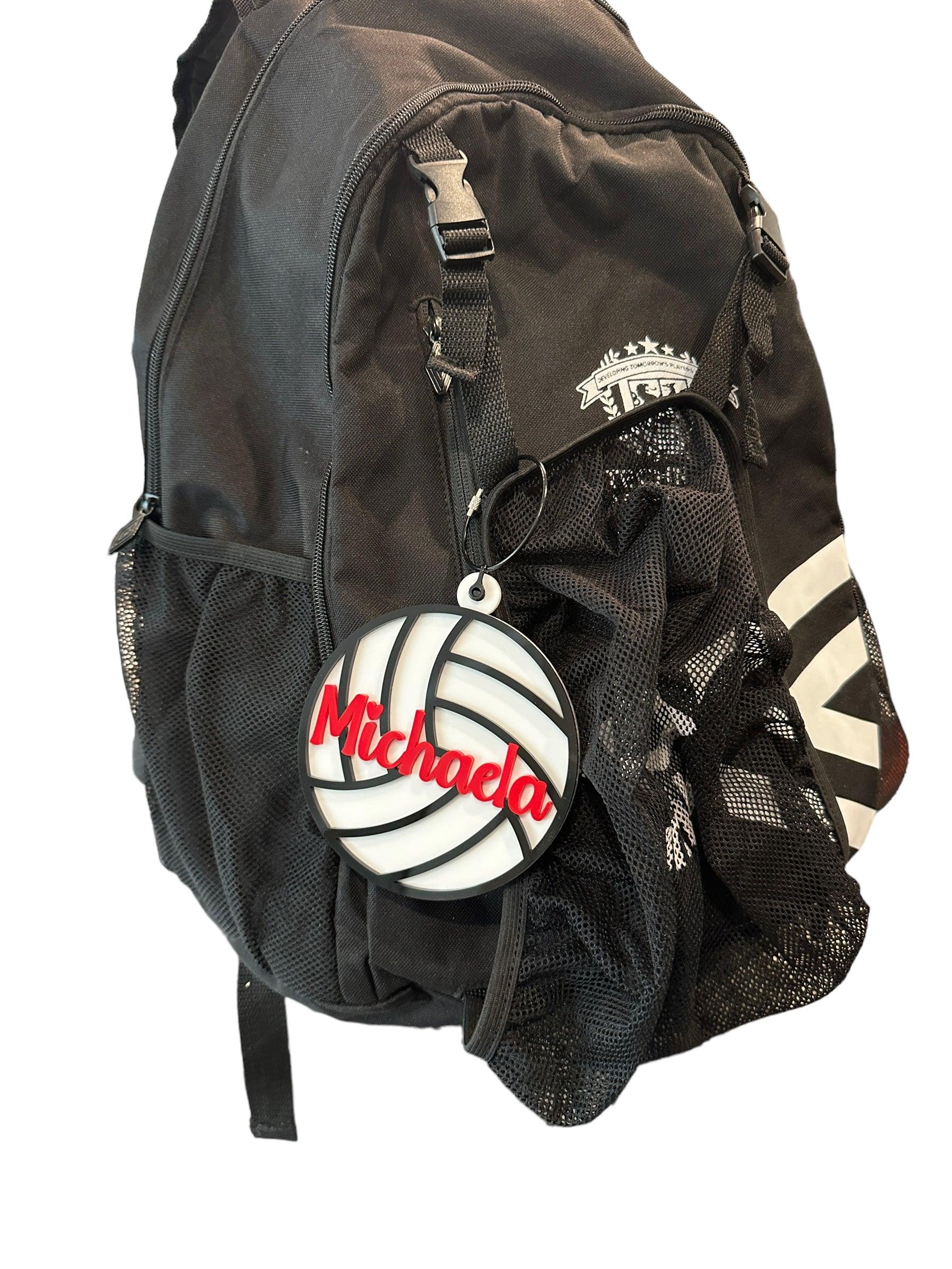 Sports bag tag, acrylic name tag, basketball, soccer, baseball and more - Coastal Chaos LLC