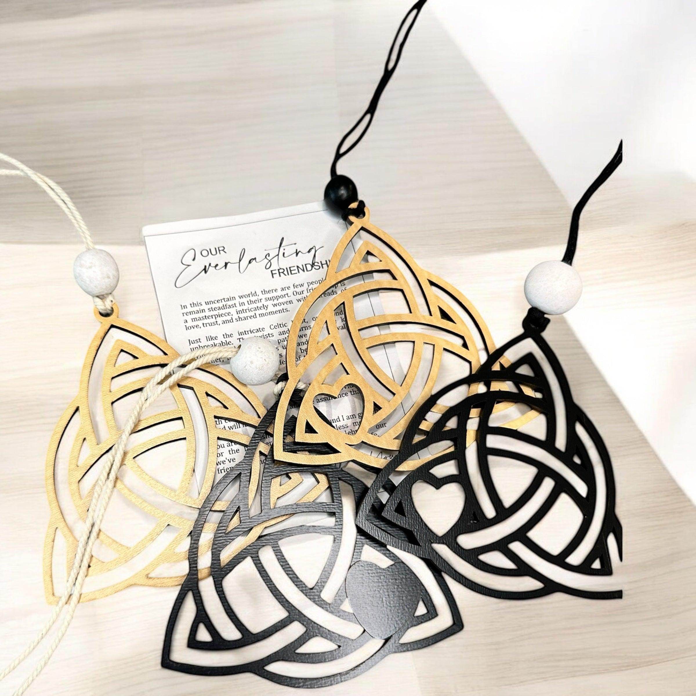Handcrafted Wooden Celtic Knot Trinity Car Charms - Coastal Chaos LLC