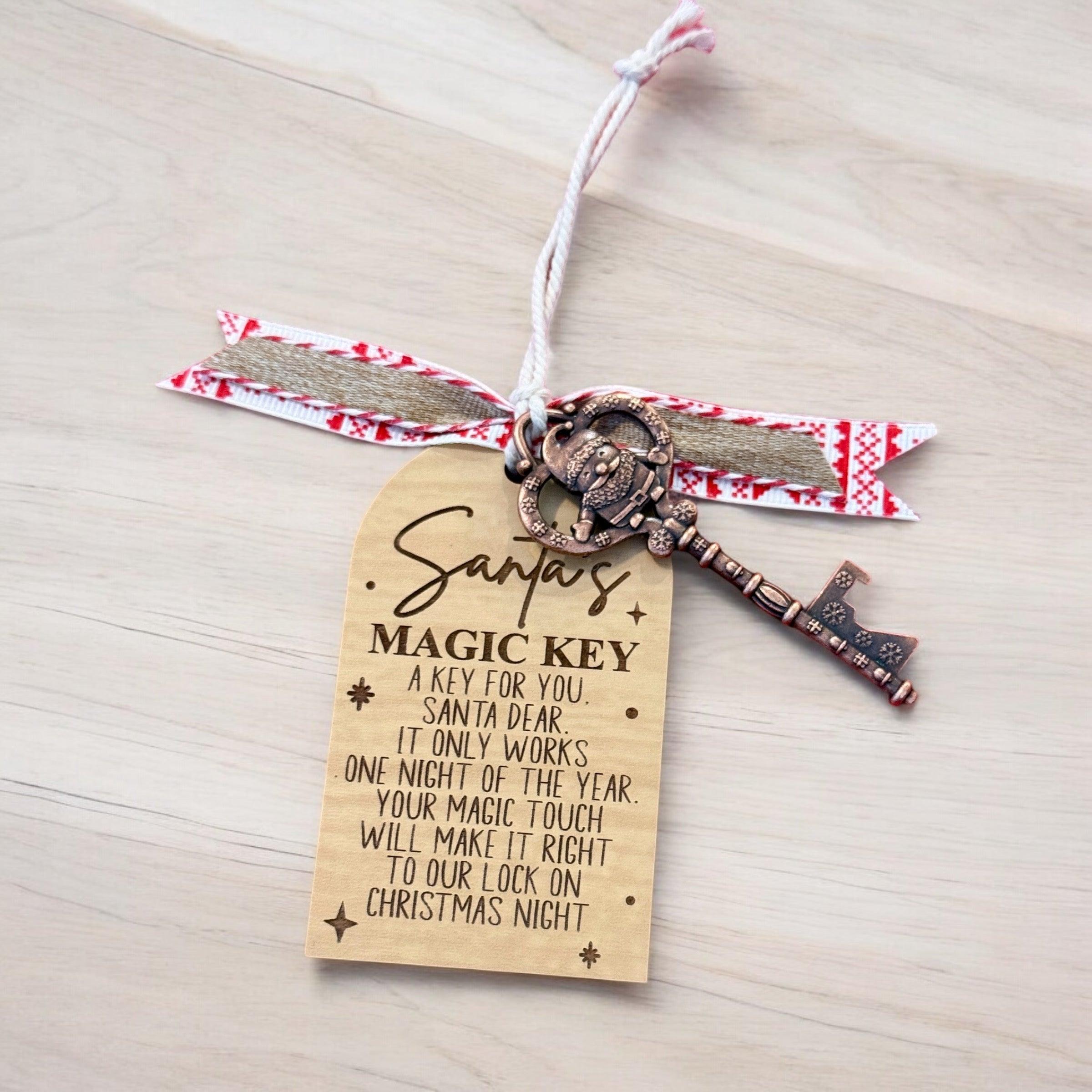 Santa’s Magic Key Christmas Tag with Key - Holiday Keepsake for Santa’s Visit - Coastal Chaos LLC