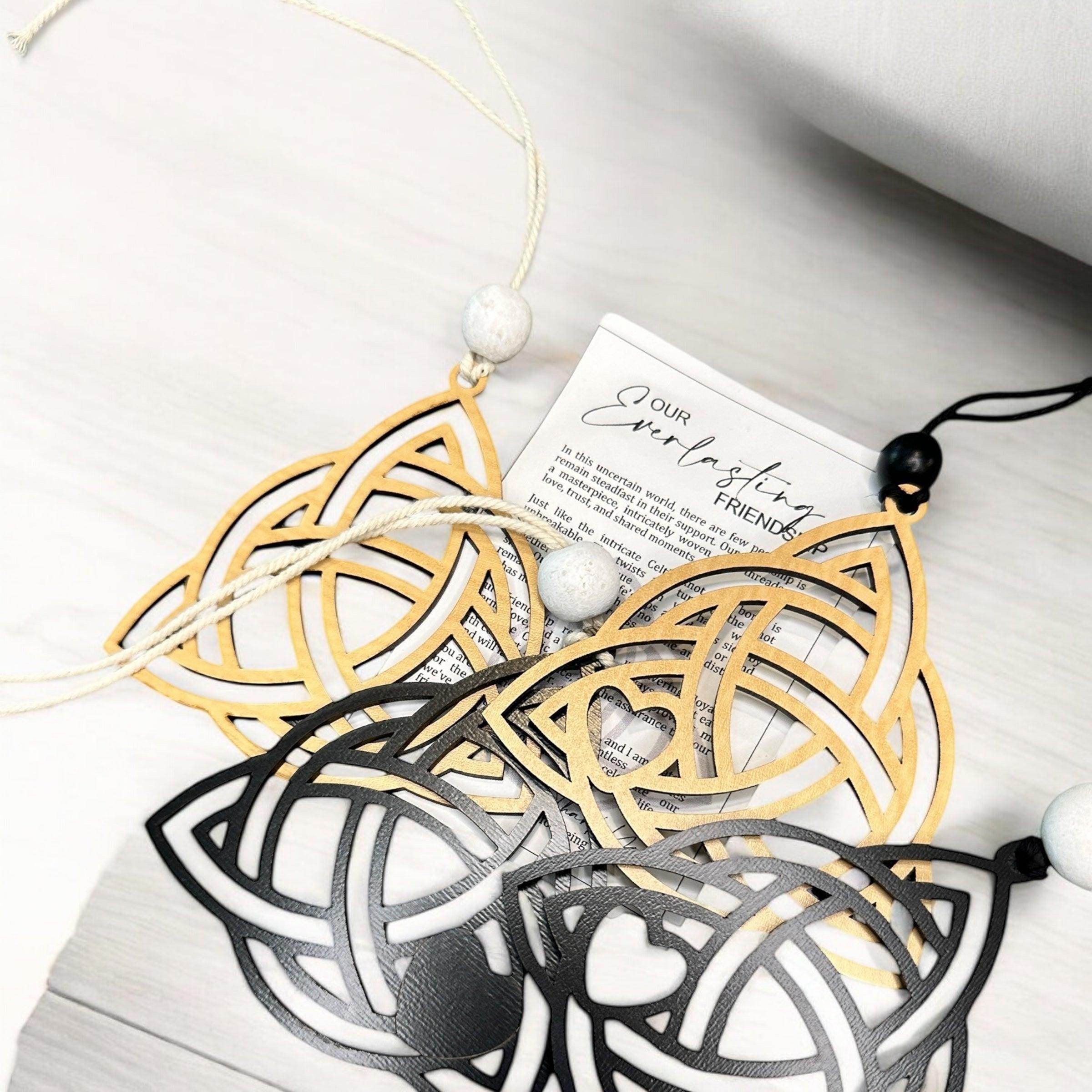 Handcrafted Wooden Celtic Knot Trinity Car Charms - Coastal Chaos LLC