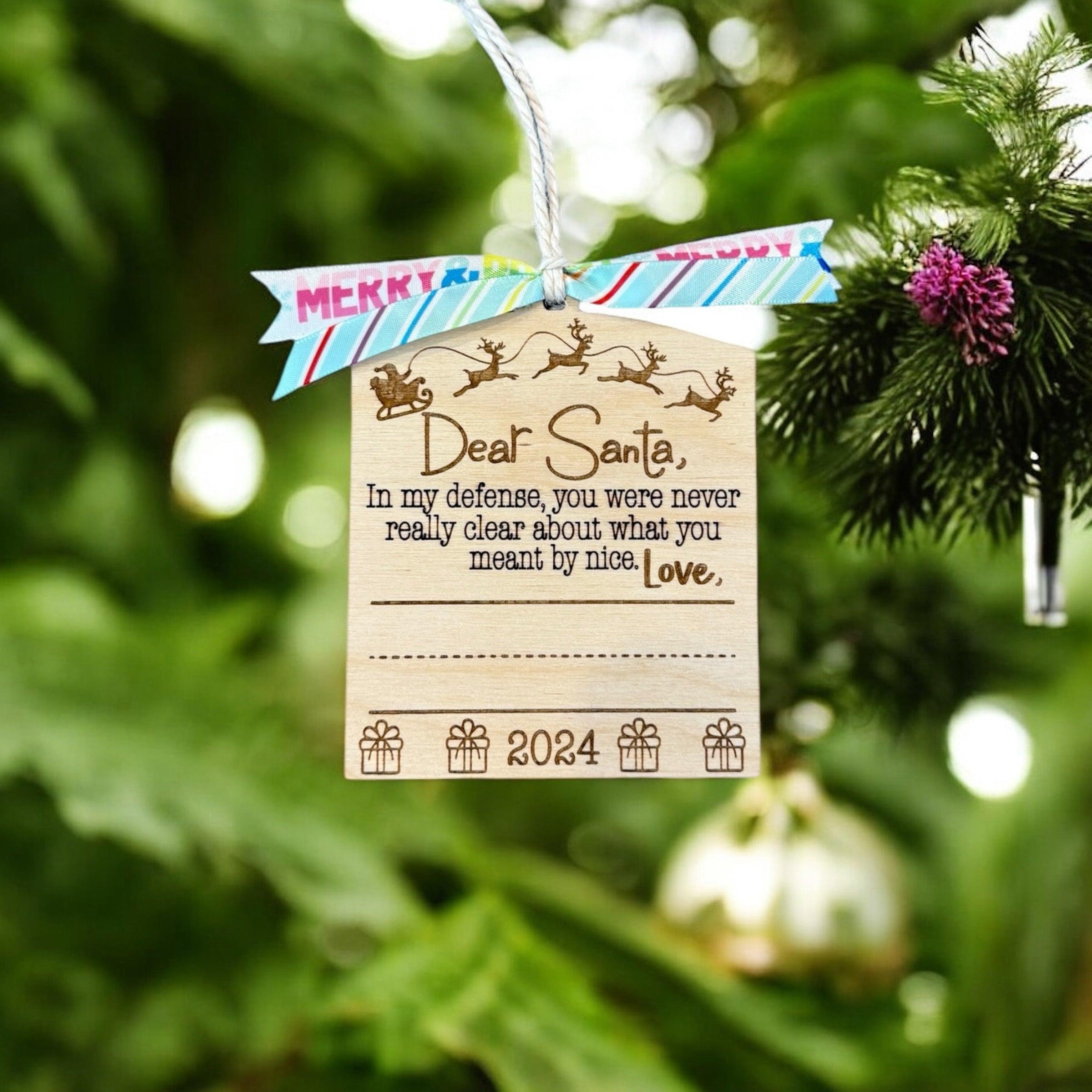 Personalized “Dear Santa” Ornament – Fun & Writeable Keepsake for 2024! - Coastal Chaos LLC