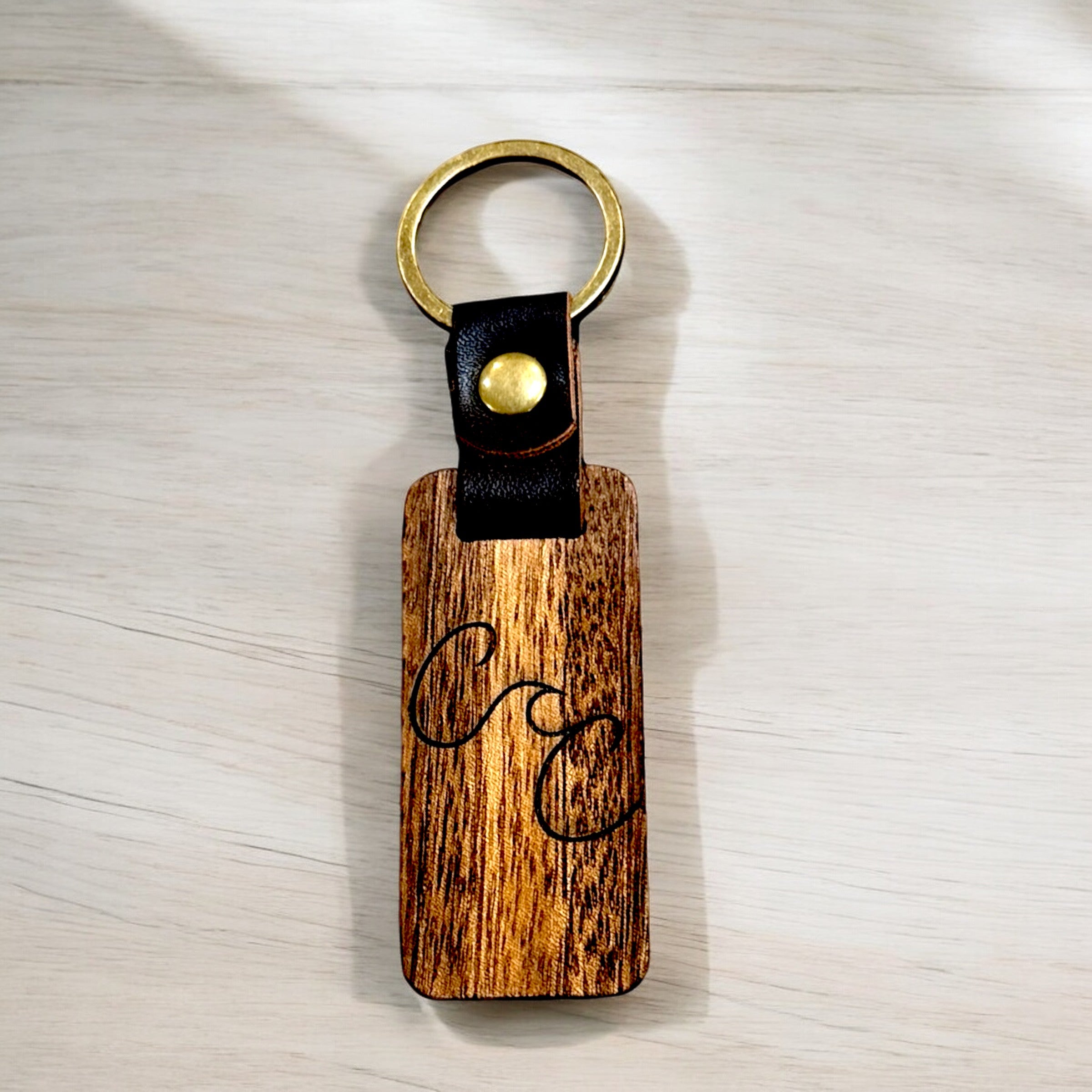 Custom Wood & Leather Keychains | Engraved Logo | Premium Business Gifts