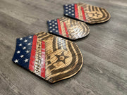 CMSgt distressed stripe, military promotion gift, retirement gift - Coastal Chaos LLC