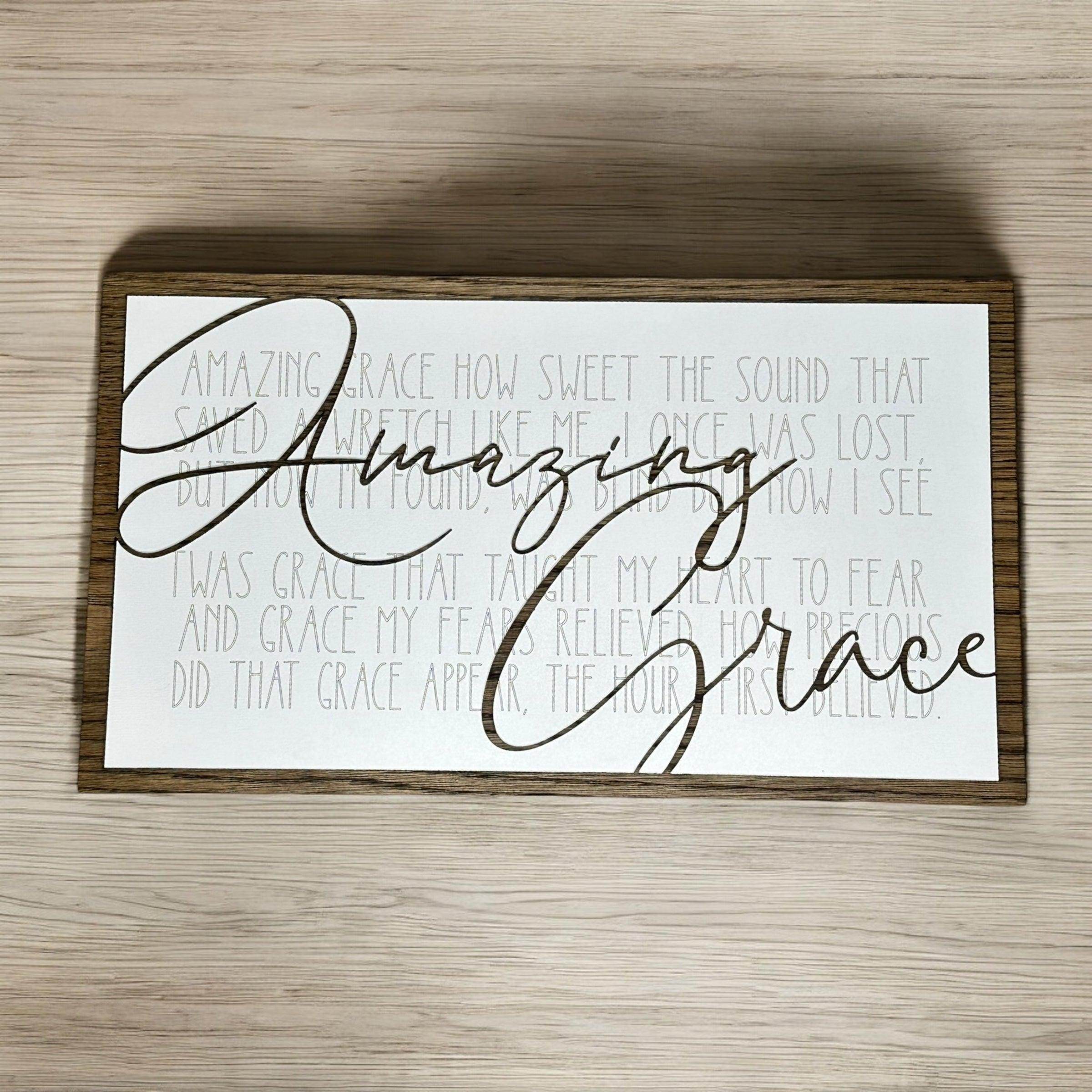 Handcrafted Wooden Sign - "Amazing Grace" - Coastal Chaos LLC