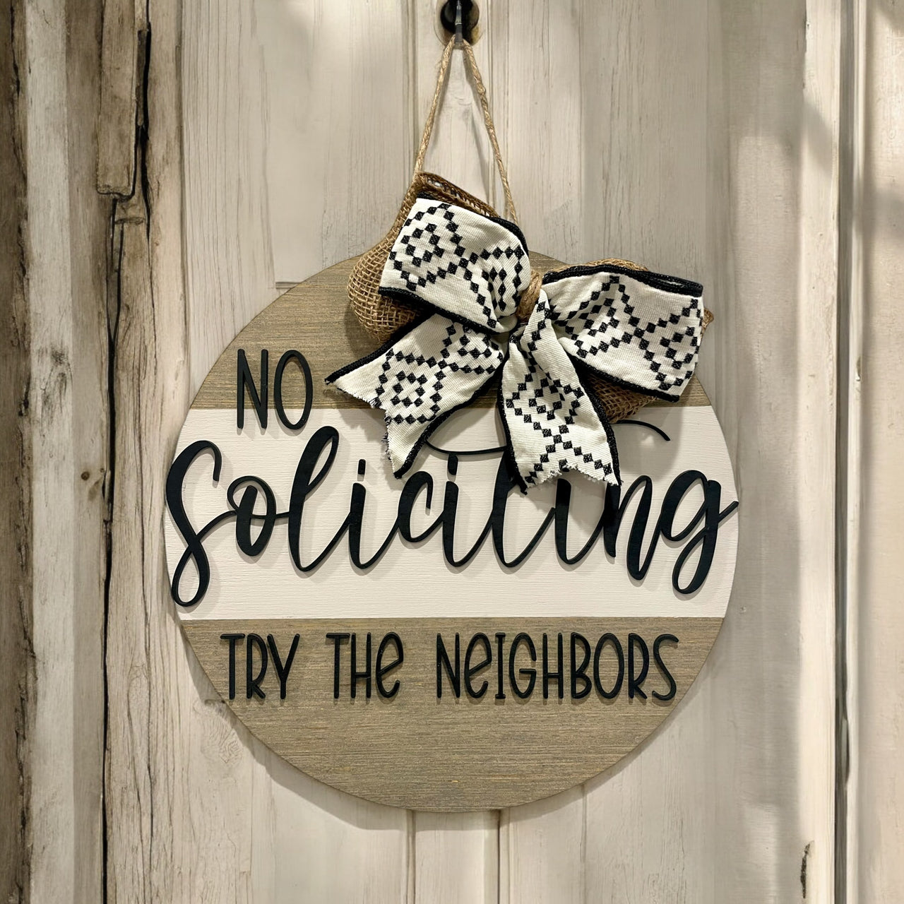 No soliciting welcome sign