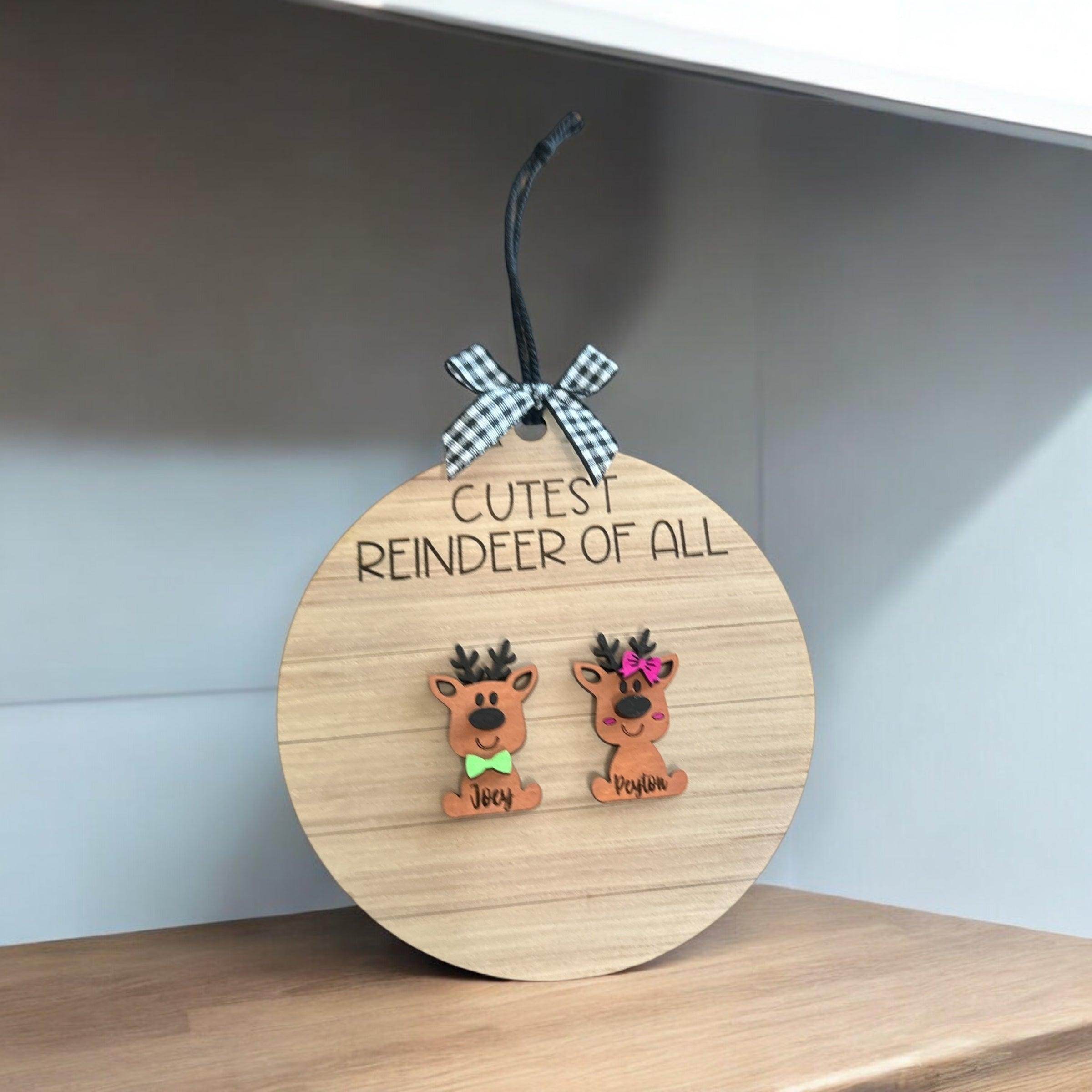 Cutest reindeer of all ornament, Grandparent ornament, custom wooden ornament, grandparent gift, family ornaments, personalized ornament, reindeer ornament - Coastal Chaos LLC