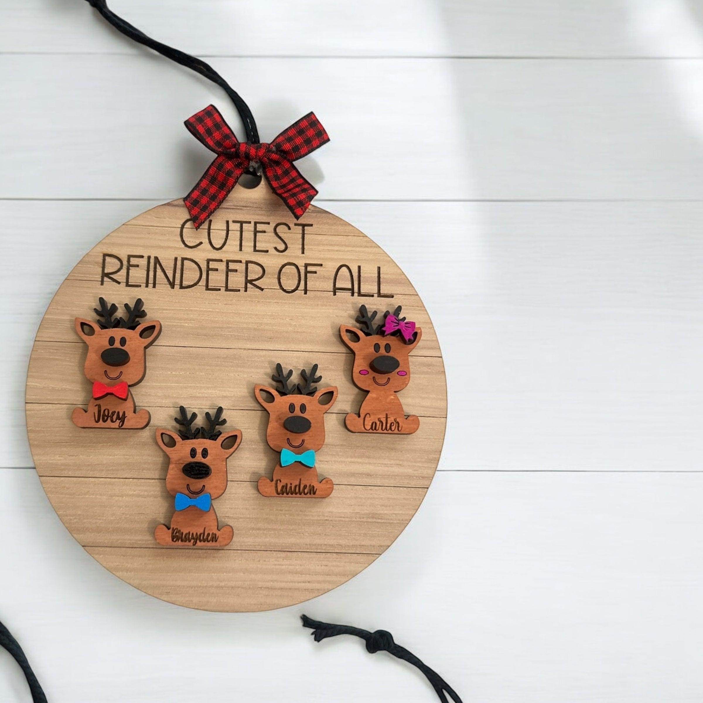 Cutest reindeer of all ornament, Grandparent ornament, custom wooden ornament, grandparent gift, family ornaments, personalized ornament, reindeer ornament - Coastal Chaos LLC