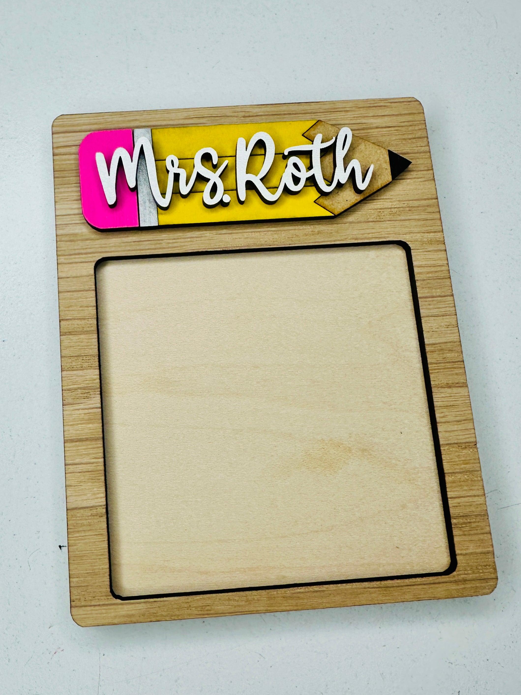 Teacher post it note holder, personalized teacher appreciation gift - Coastal Chaos LLC