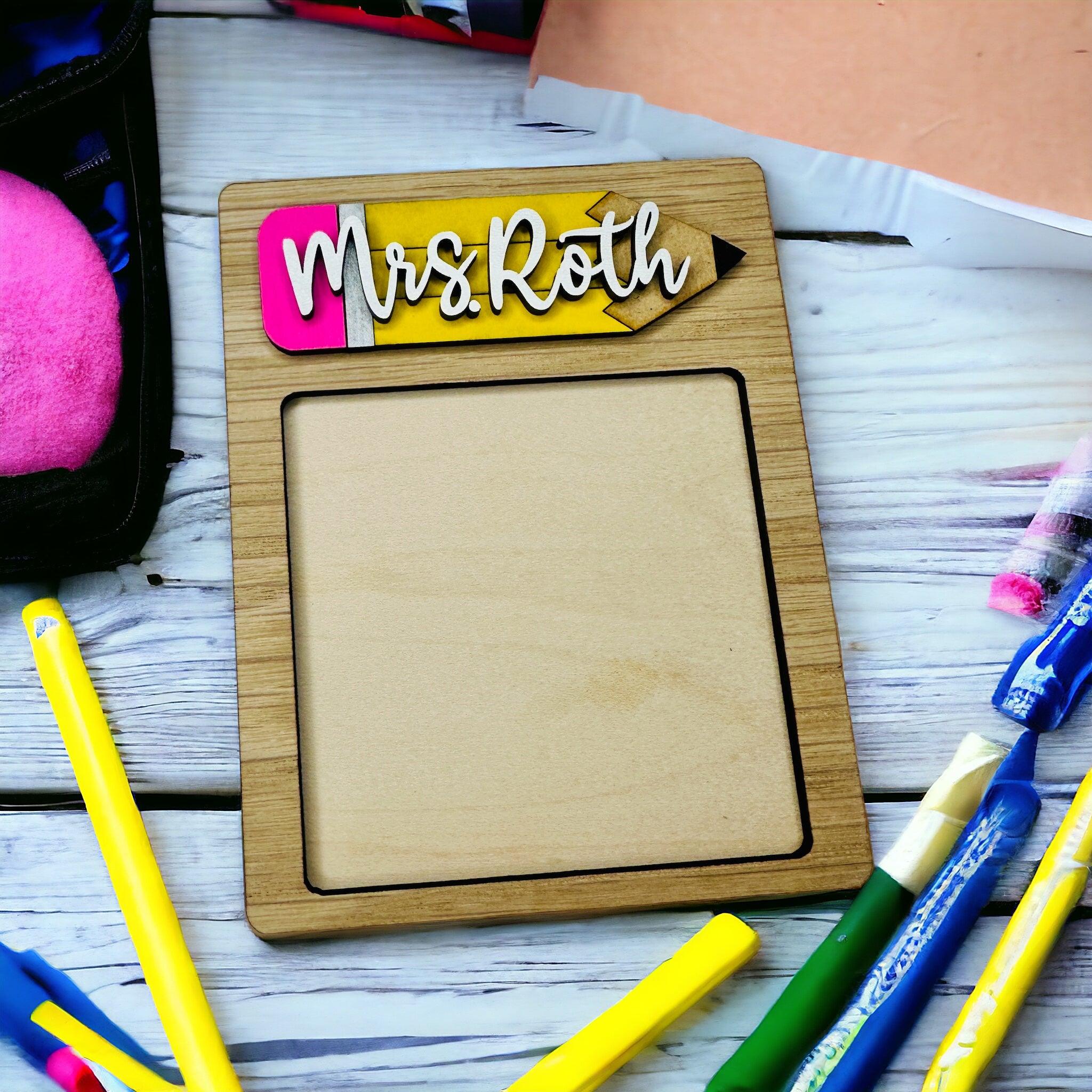 Teacher post it note holder, personalized teacher appreciation gift - Coastal Chaos LLC