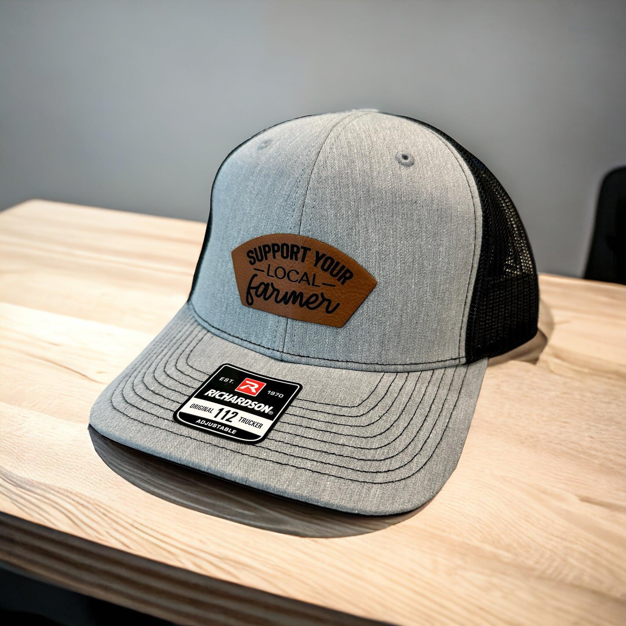 Support your local farmer leather patch Richardson hat - Coastal Chaos LLC