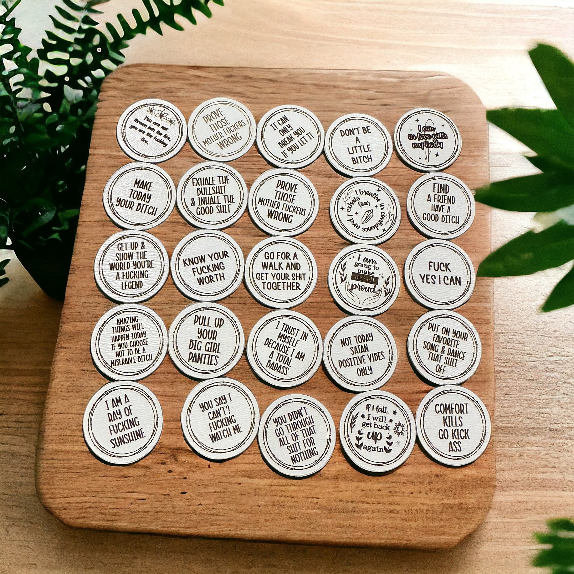 Women affirmation tokens, positivity, empowerment, galentines - Coastal Chaos LLC