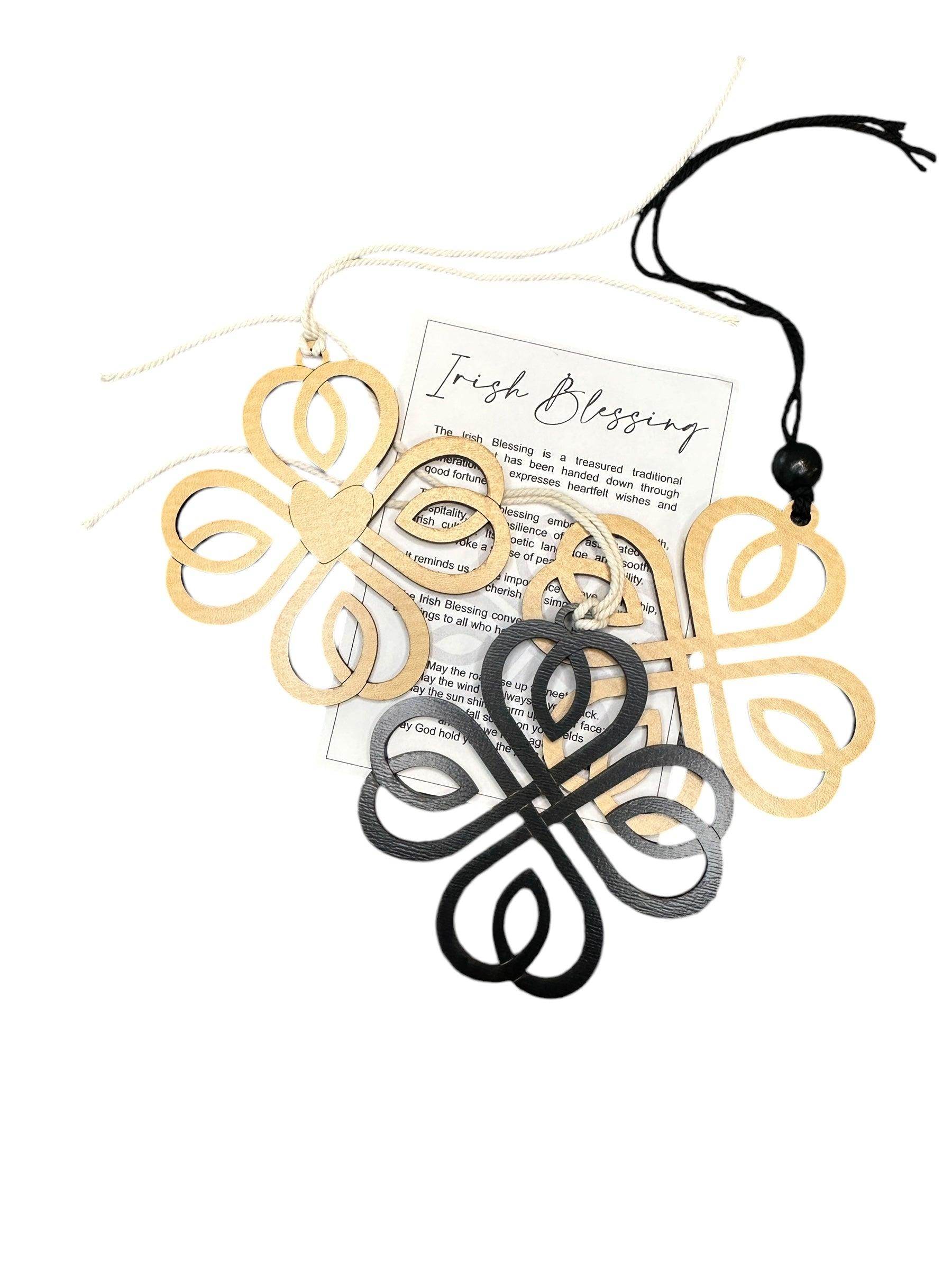 Handcrafted Wooden Celtic Knot Irish Blessing Car Charms - Coastal Chaos LLC