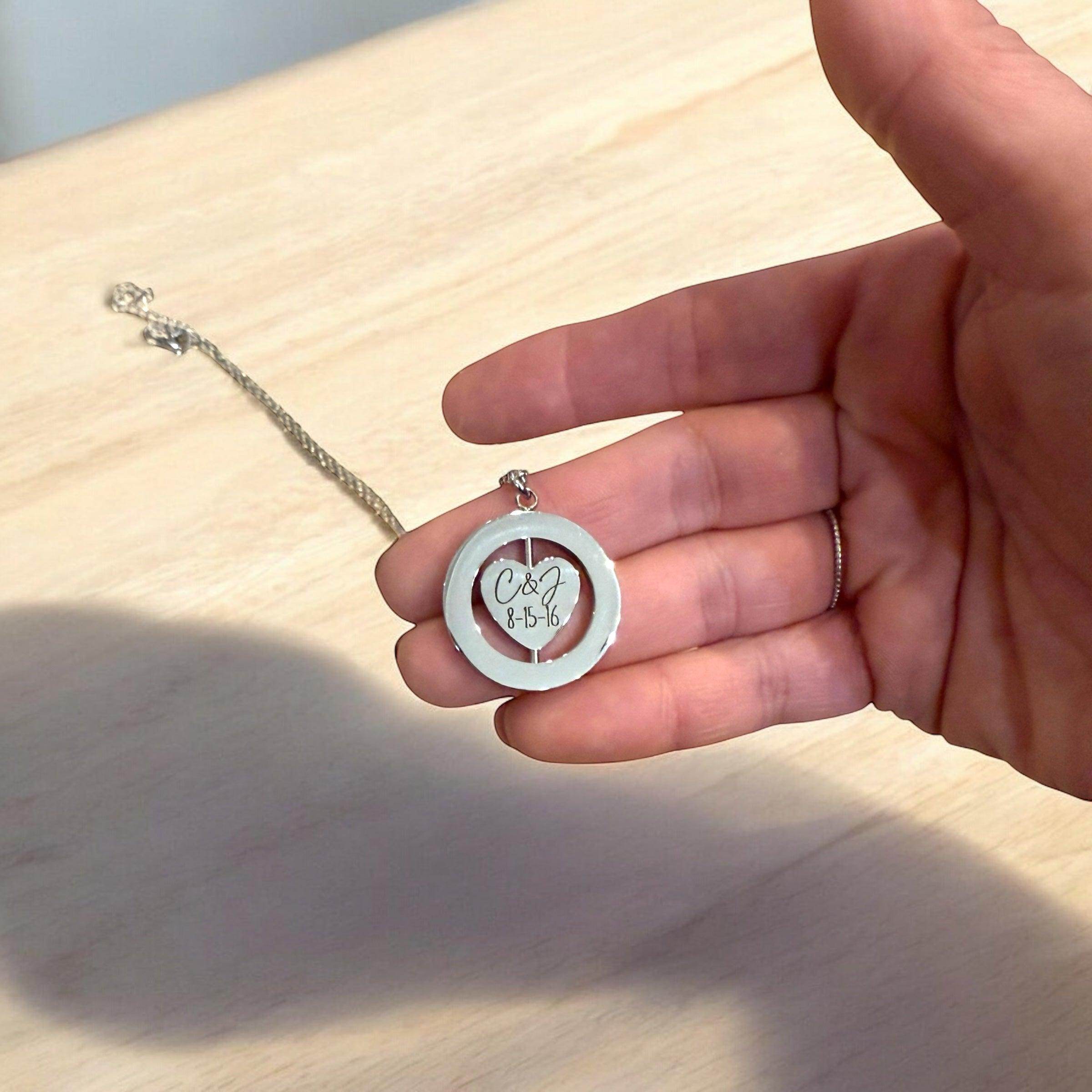 Personalized Couples Necklace – Custom Date Heart Pendant | Perfect gift for Mother's Day - Coastal Chaos LLC
