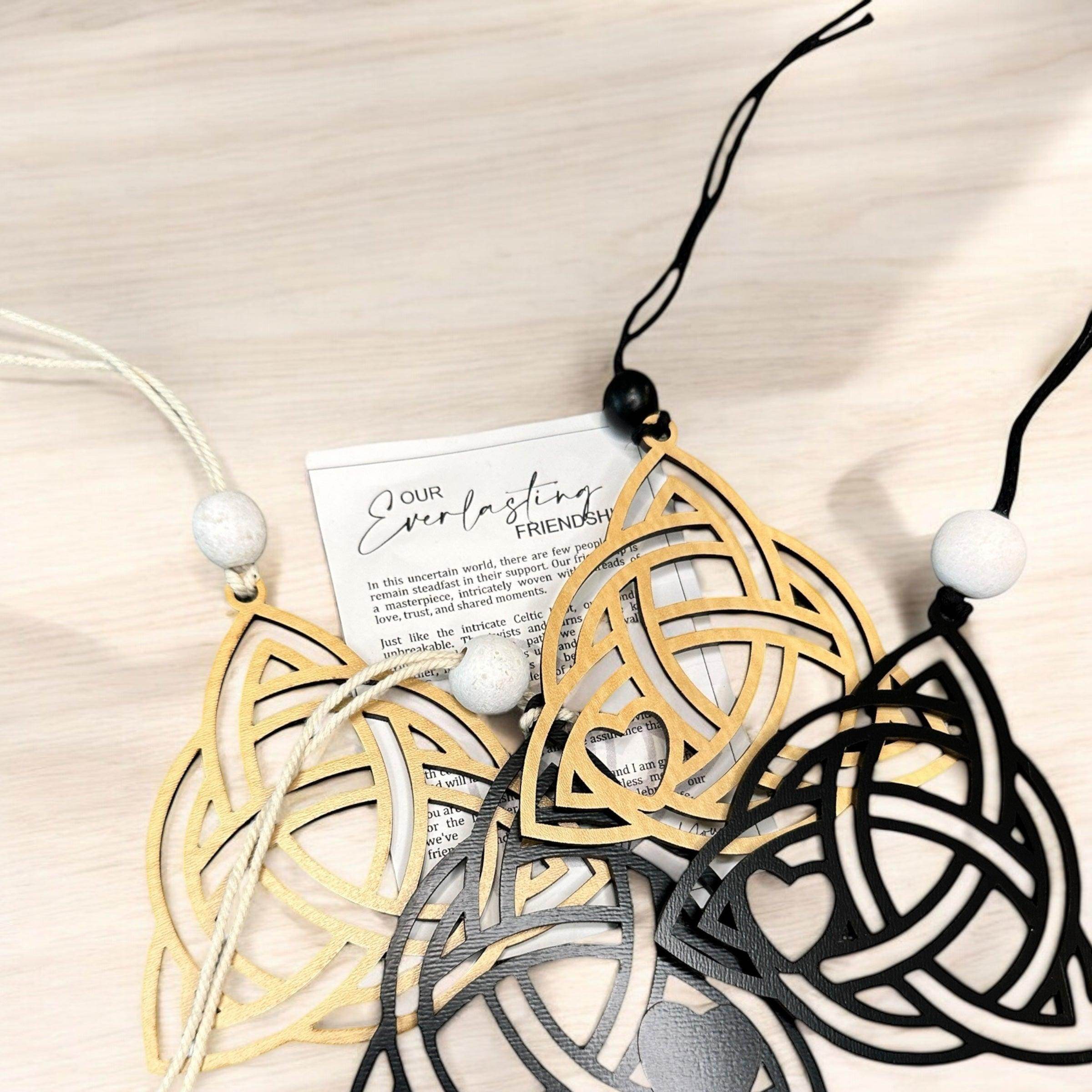 Handcrafted Wooden Celtic Knot Trinity Car Charms - Coastal Chaos LLC