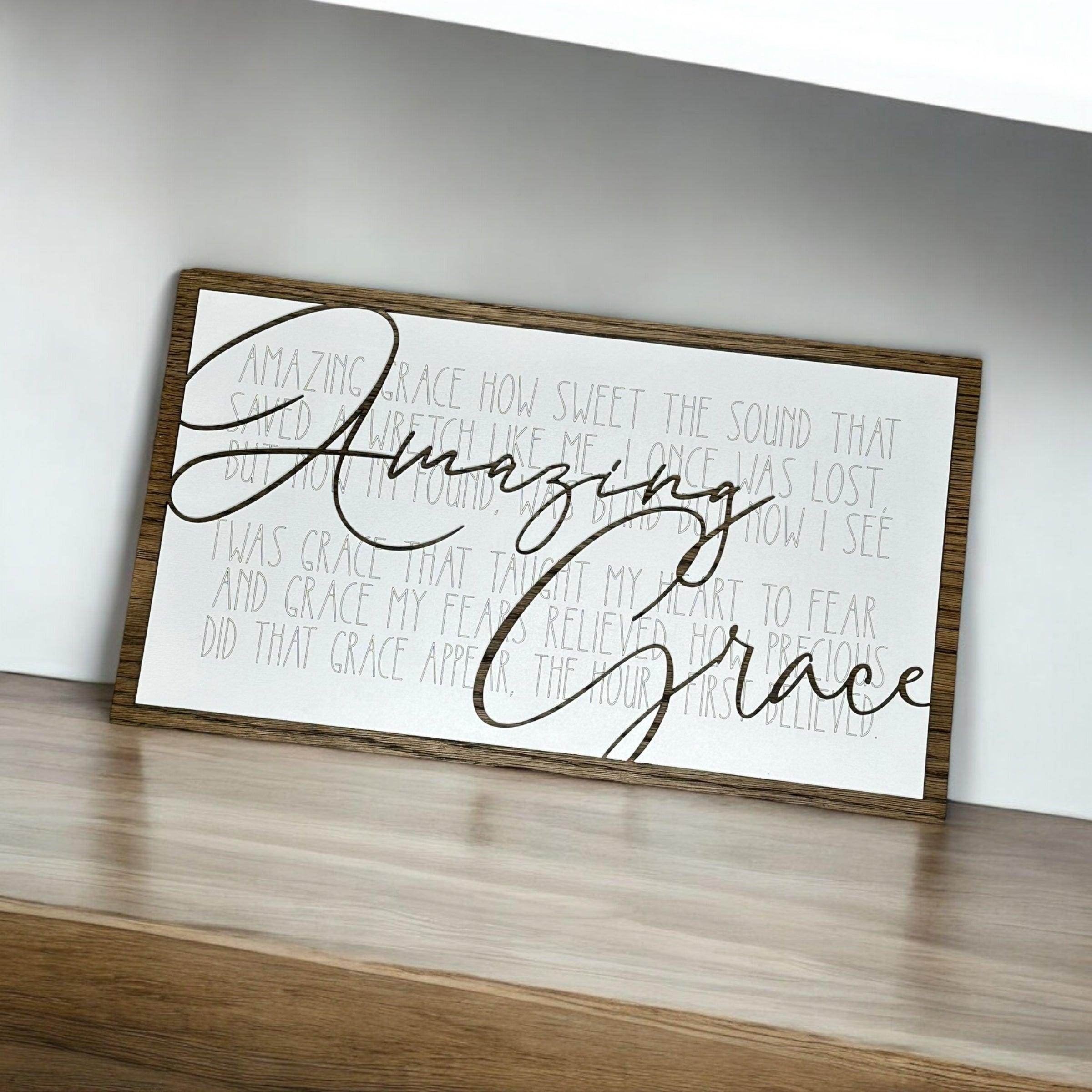 Handcrafted Wooden Sign - "Amazing Grace" - Coastal Chaos LLC