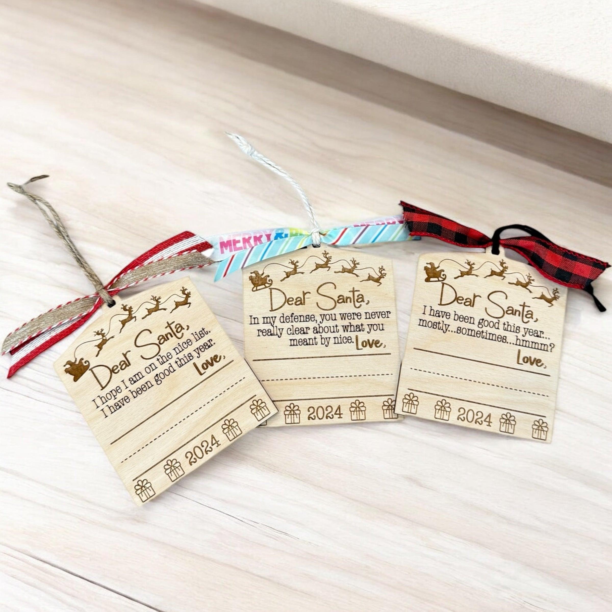 Personalized “Dear Santa” Ornament – Fun & Writeable Keepsake for 2024! - Coastal Chaos LLC