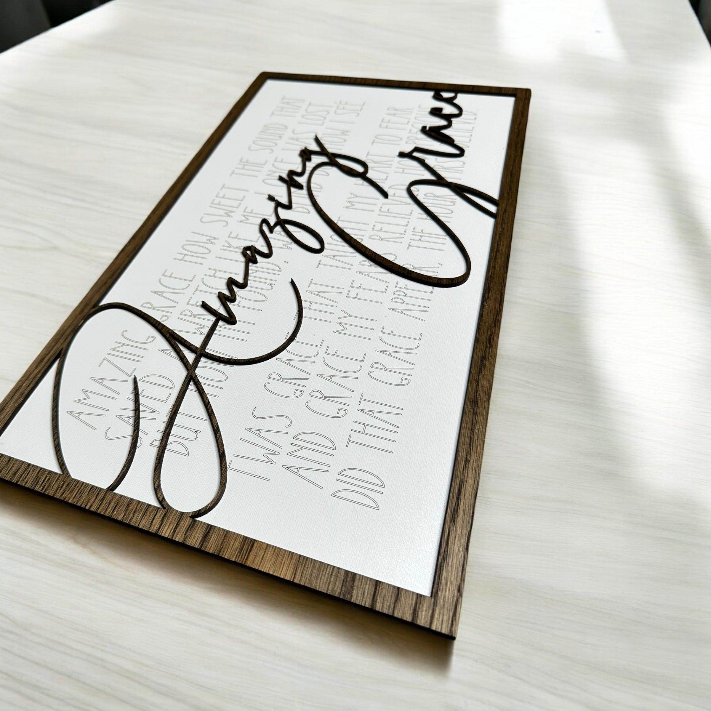 Handcrafted Wooden Sign - "Amazing Grace" - Coastal Chaos LLC