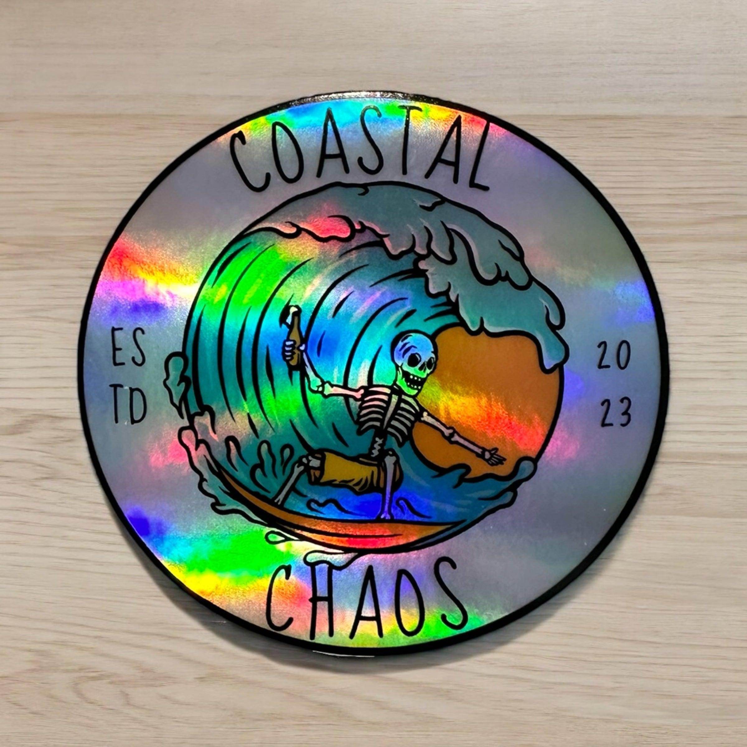 Holographic Coastal Chaos sticker - Coastal Chaos LLC