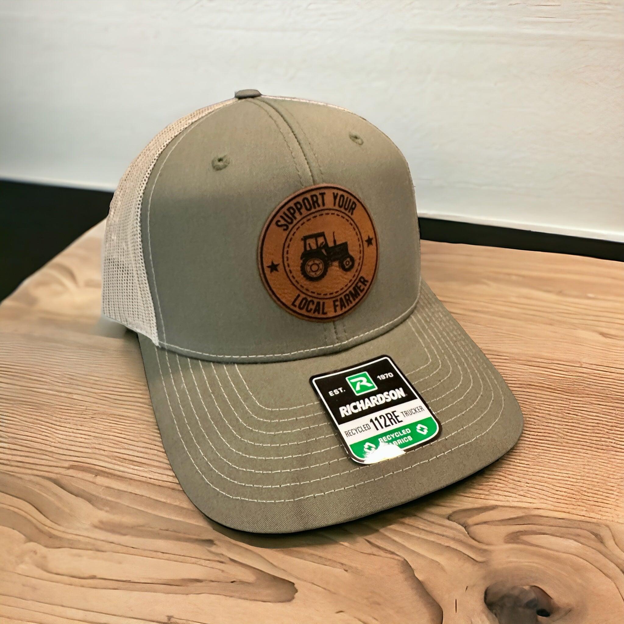 Support your local farmer leather patch Richardson hat - Coastal Chaos LLC