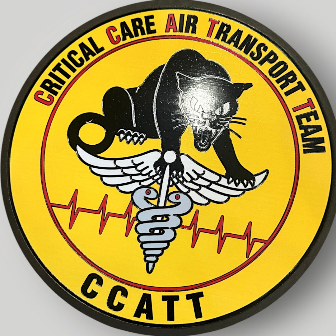Custom Logo Plaque – UV Printed Wood Wall Display | Squadron, Business, or Organization Emblem