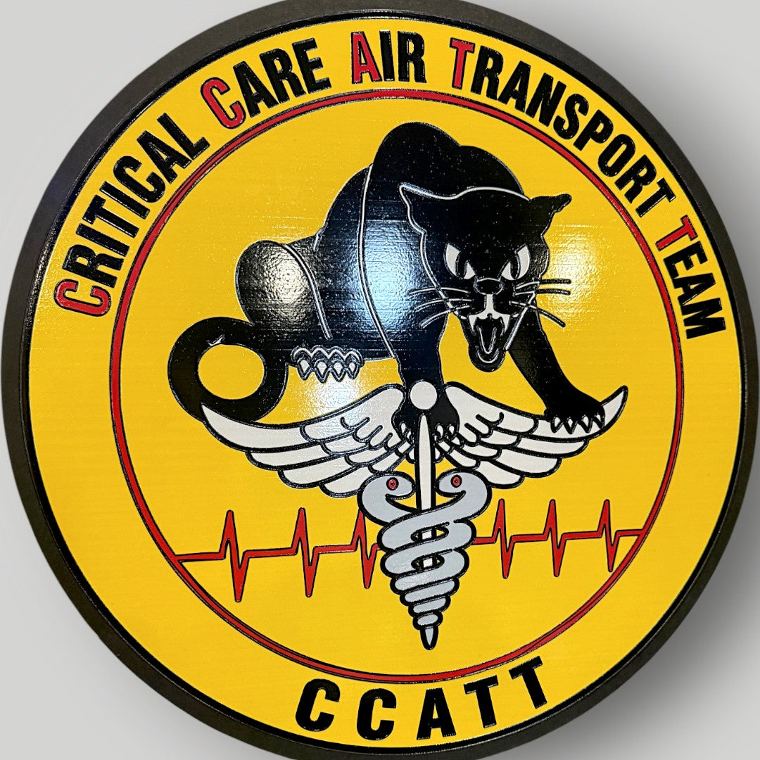 Custom Logo Plaque – UV Printed Wood Wall Display | Squadron, Business, or Organization Emblem