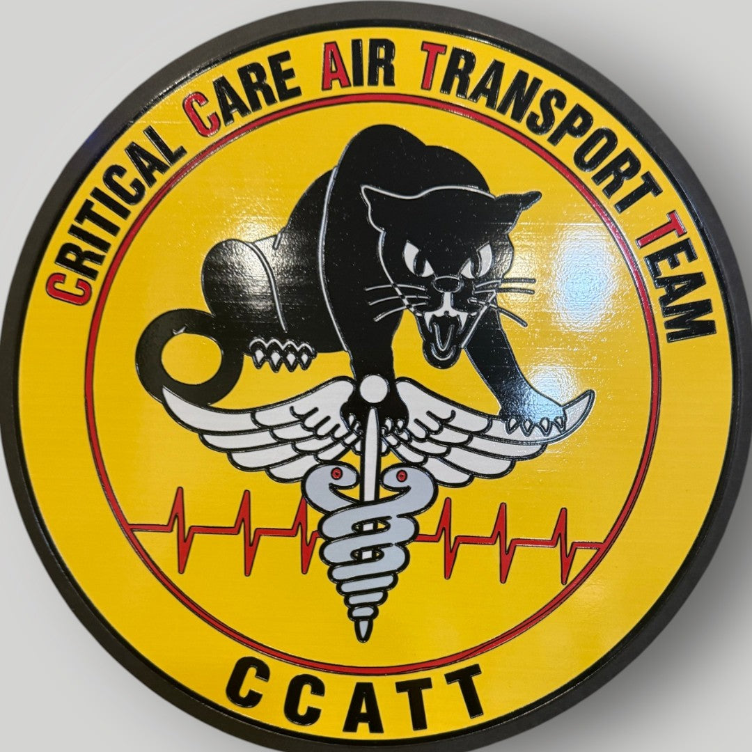 Custom Logo Plaque – UV Printed Wood Wall Display | Squadron, Business, or Organization Emblem