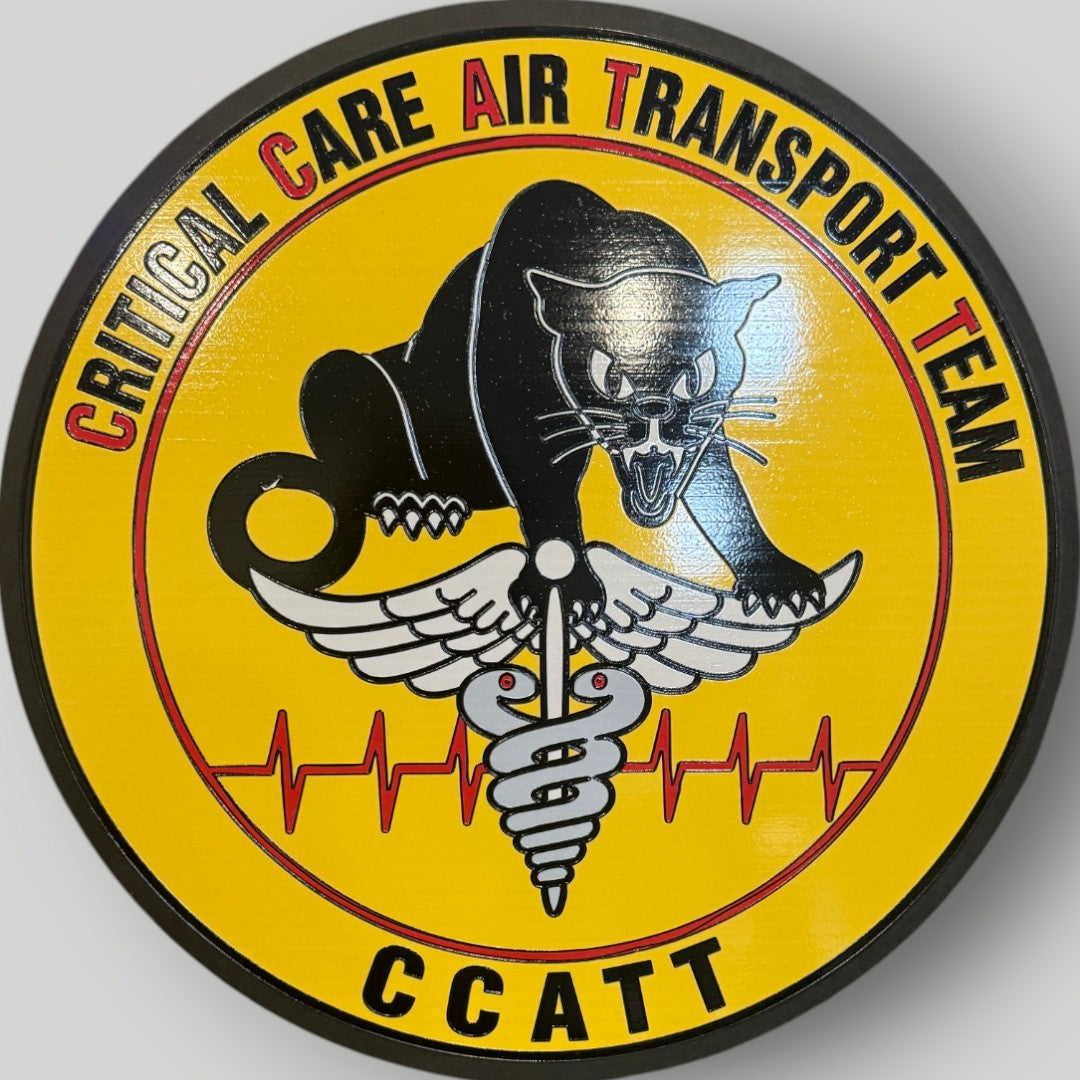 Custom Logo Plaque – UV Printed Wood Wall Display | Squadron, Business, or Organization Emblem