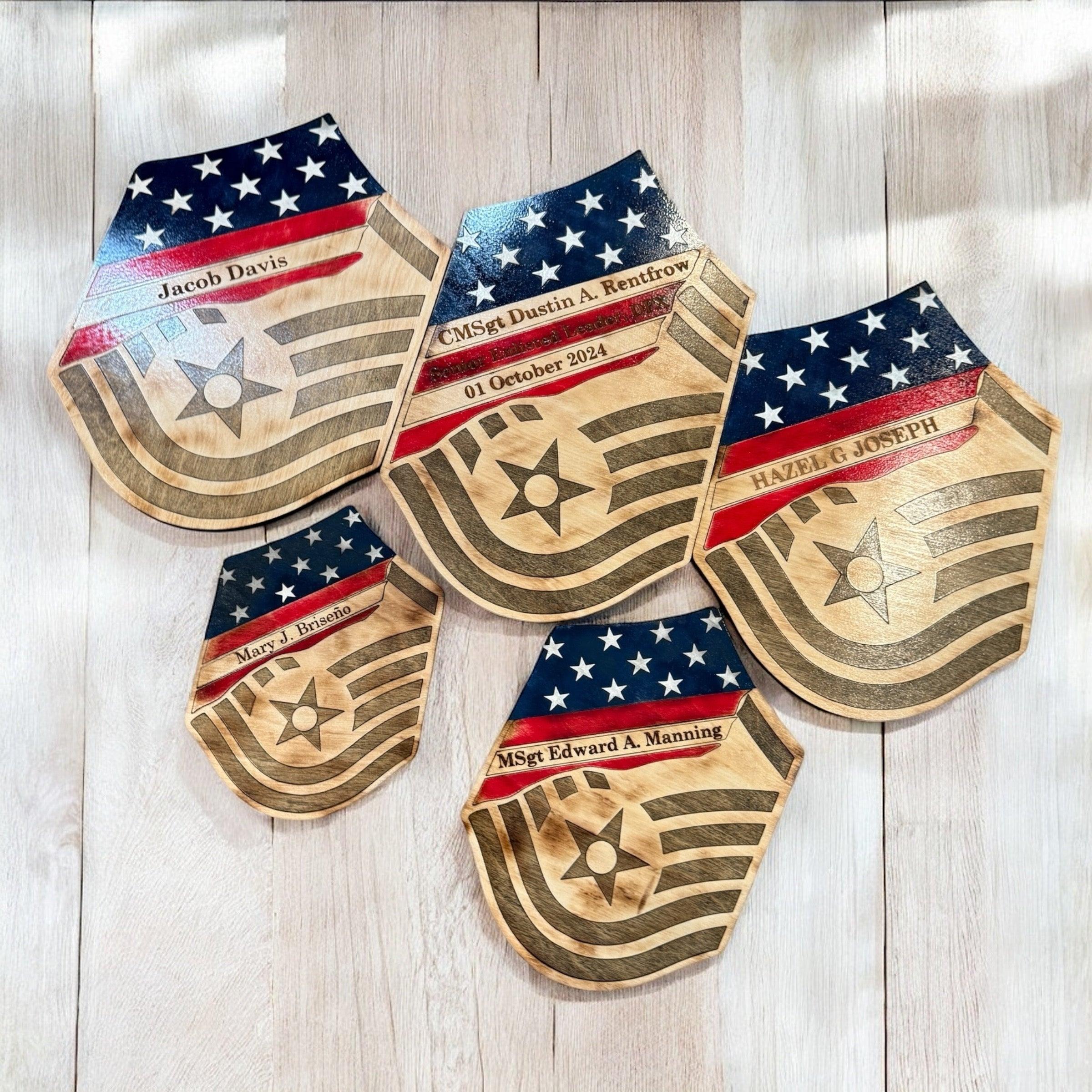 SMSgt distressed stripe, military promotion gift, retirement gift - Coastal Chaos LLC