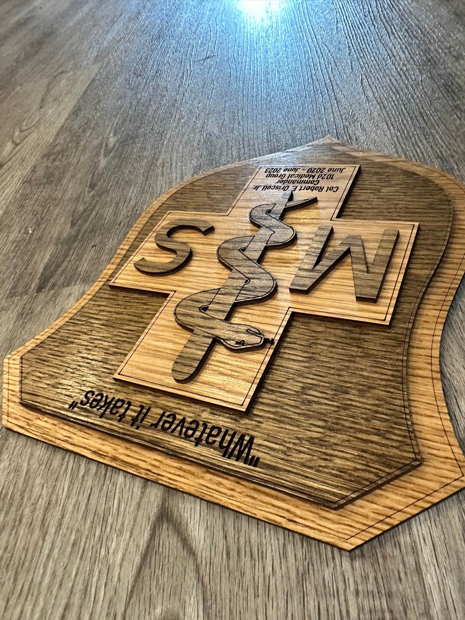 Custom MSC Shield Plaque – Laser Engraved Medical Service Corps Award | Personalized Military Retirement, Promotion, or Going Away Gift - Coastal Chaos LLC