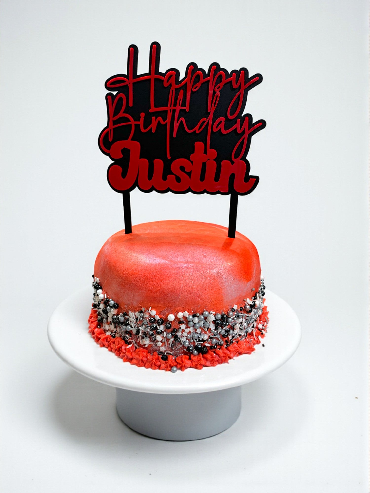 Custom Acrylic Cake Topper - Personalized Double Layer Name Decoration for Birthday & Wedding