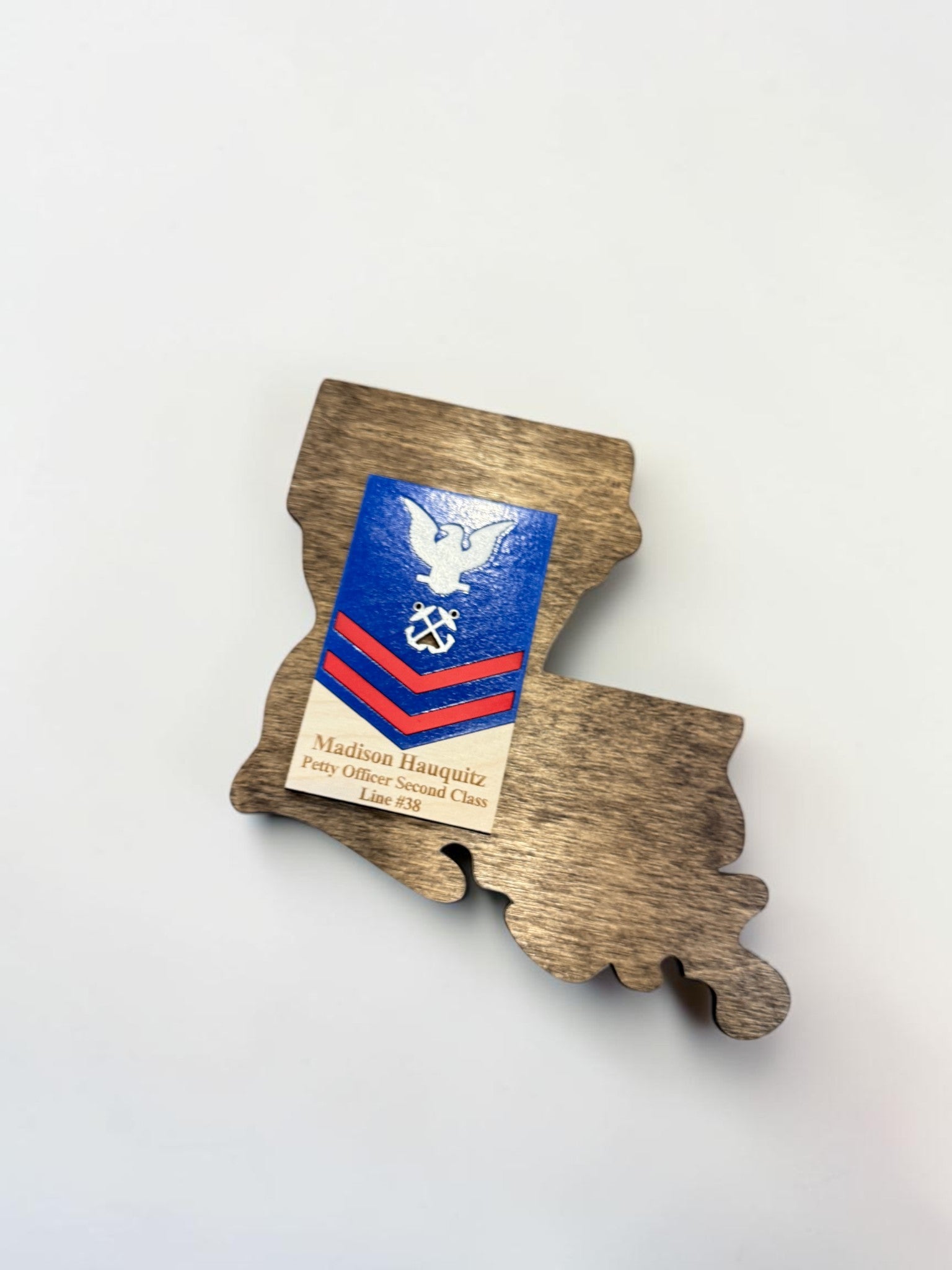 Mini State Cutout Rank Plaques / Custom Military Promotion Gift