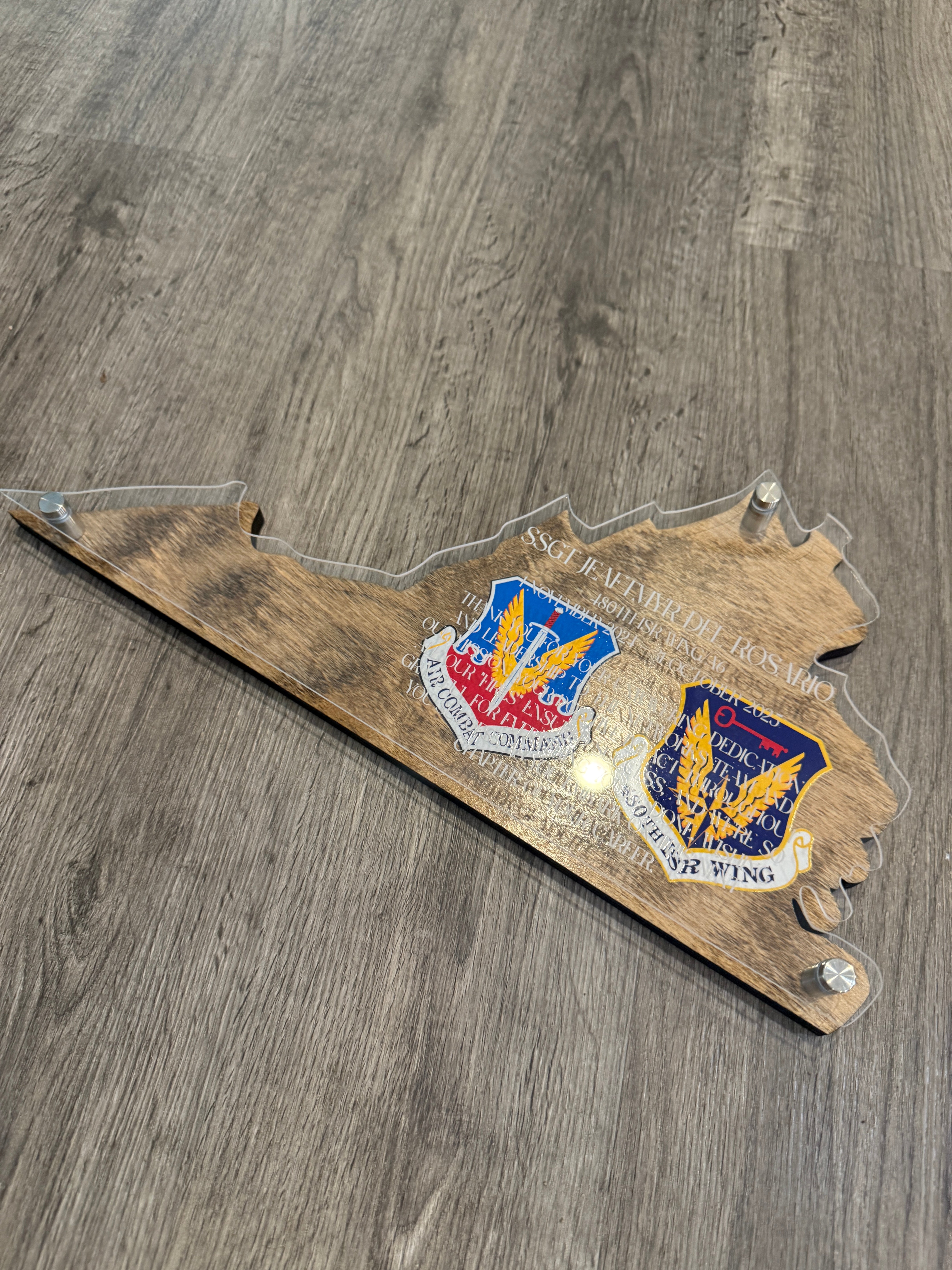 Custom State Plaque – Personalized Engraved Gift With Military Retirement Honors