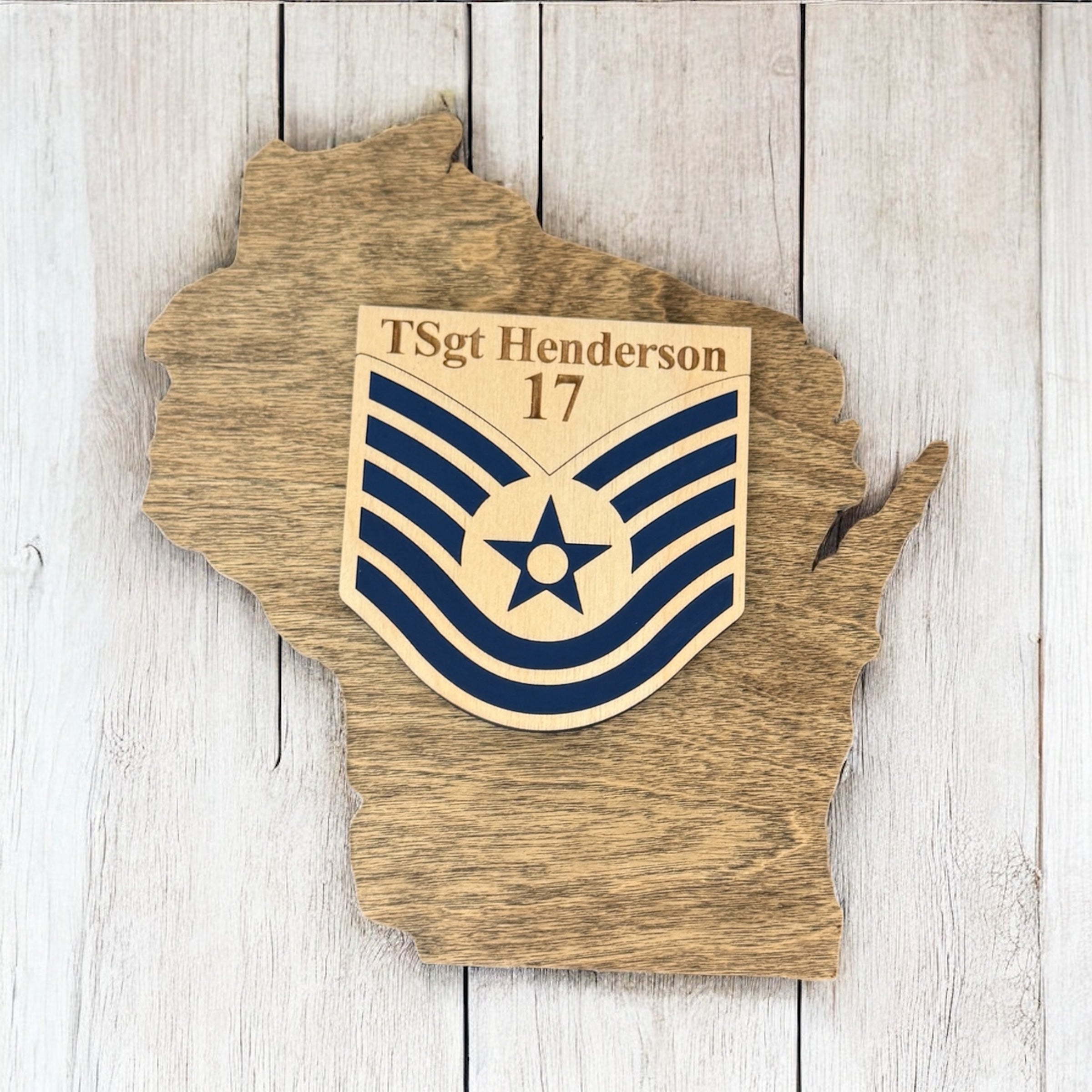 Mini State Cutout Rank Plaques / Custom Military Promotion Gift